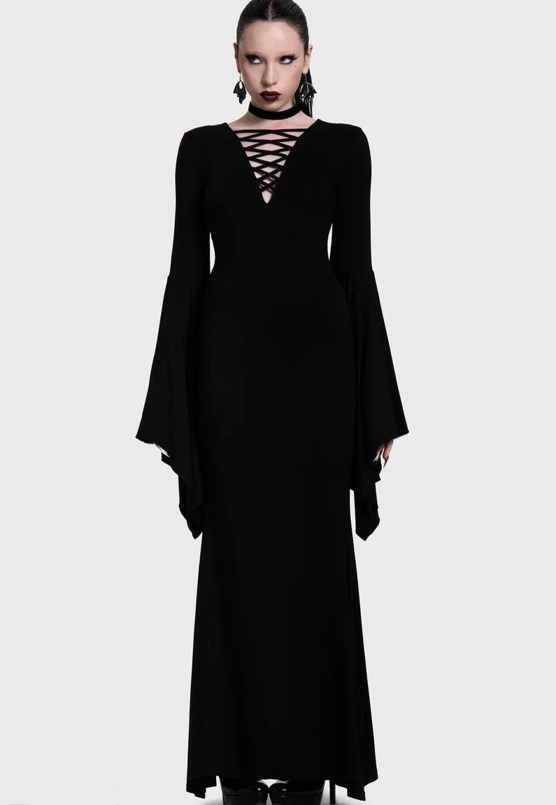 Killstar Seraphelle Maxi Black Šaty | Women-Image