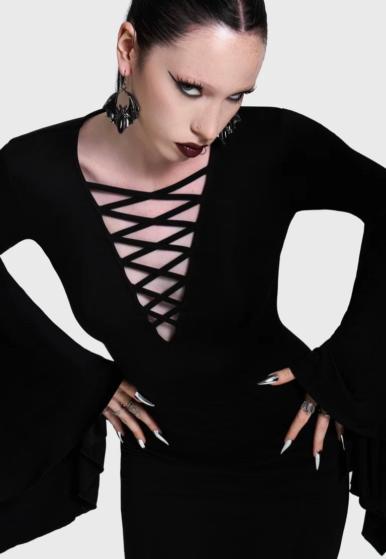 Killstar Seraphelle Maxi Black Šaty | Women-Image