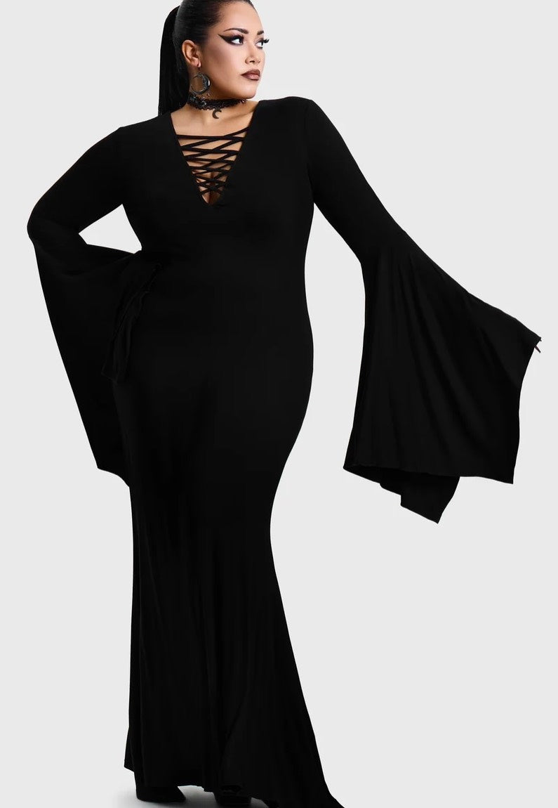 Killstar Seraphelle Maxi Black Šaty | Women-Image