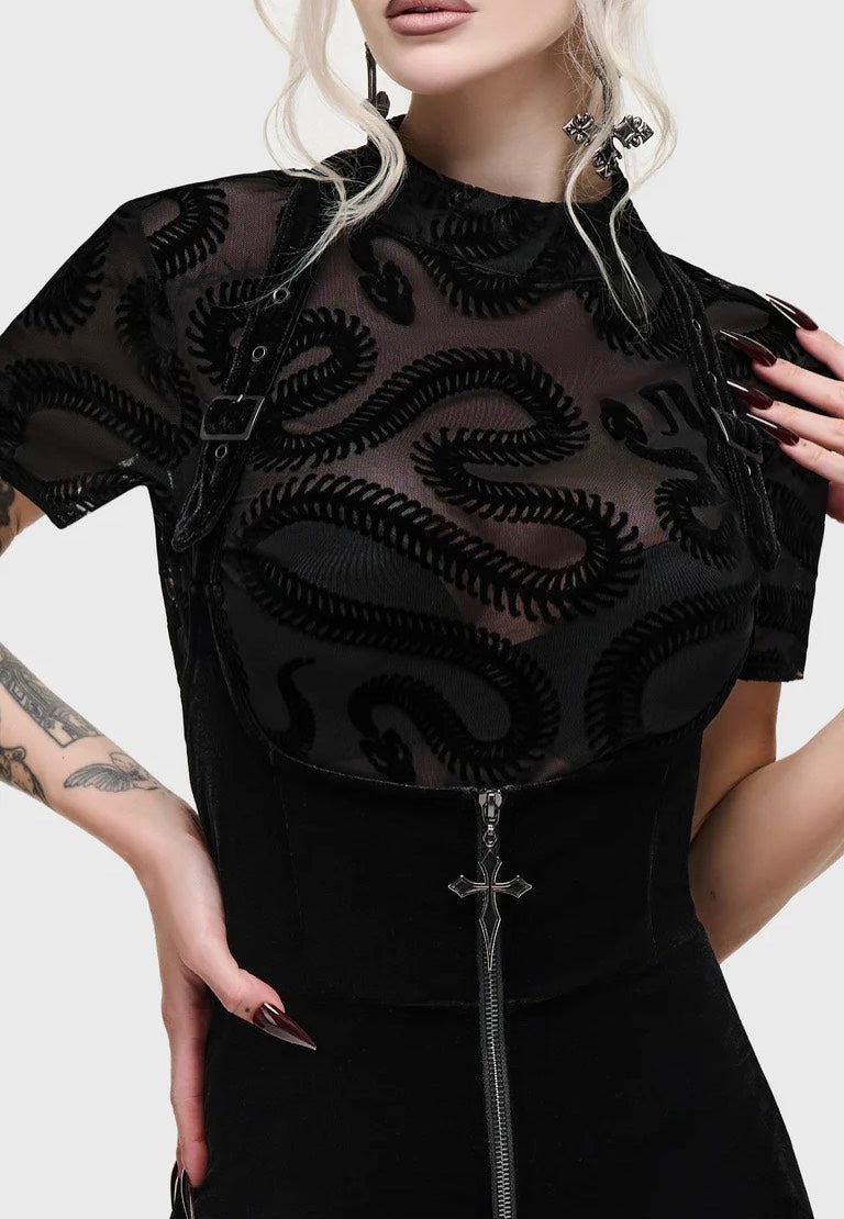 Killstar Serpentes Black Top | Women-Image