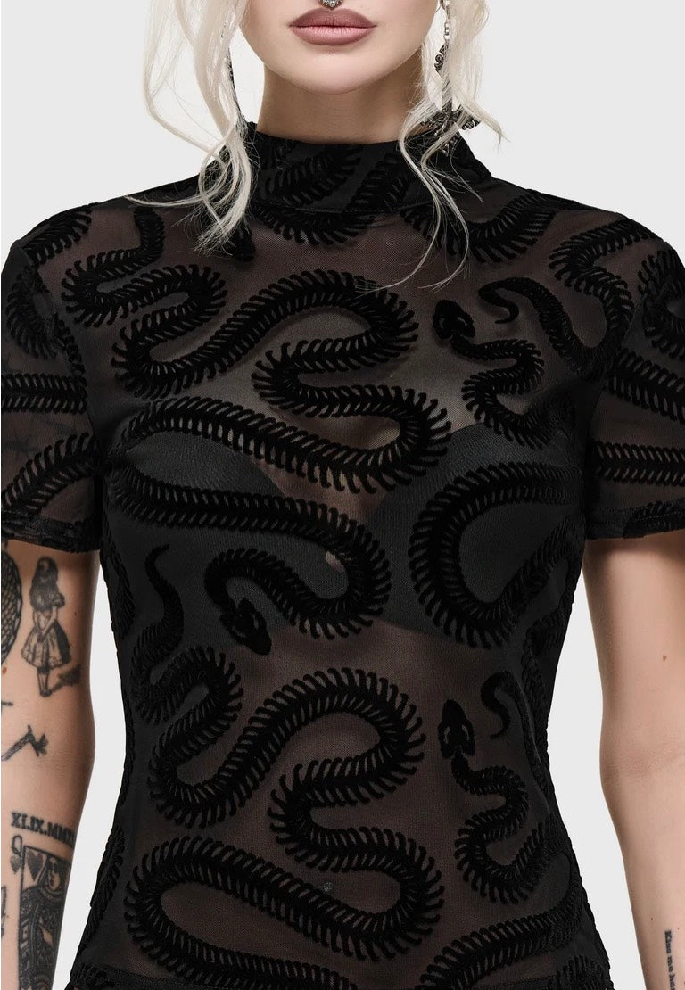 Killstar Serpentes Black Top | Women-Image