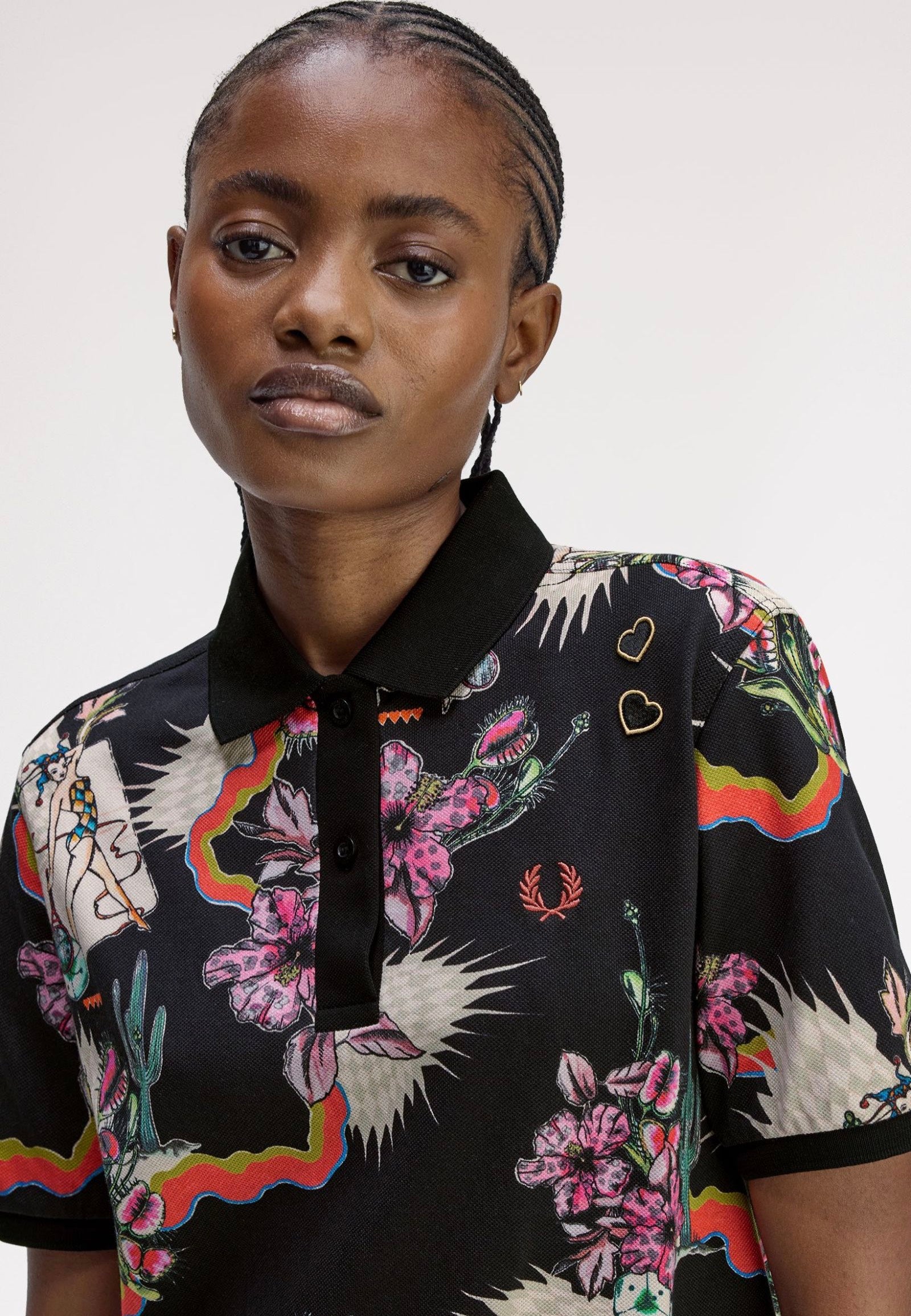 Fred Perry x Amy Winehouse - Printed Black - Polo | Women-Image