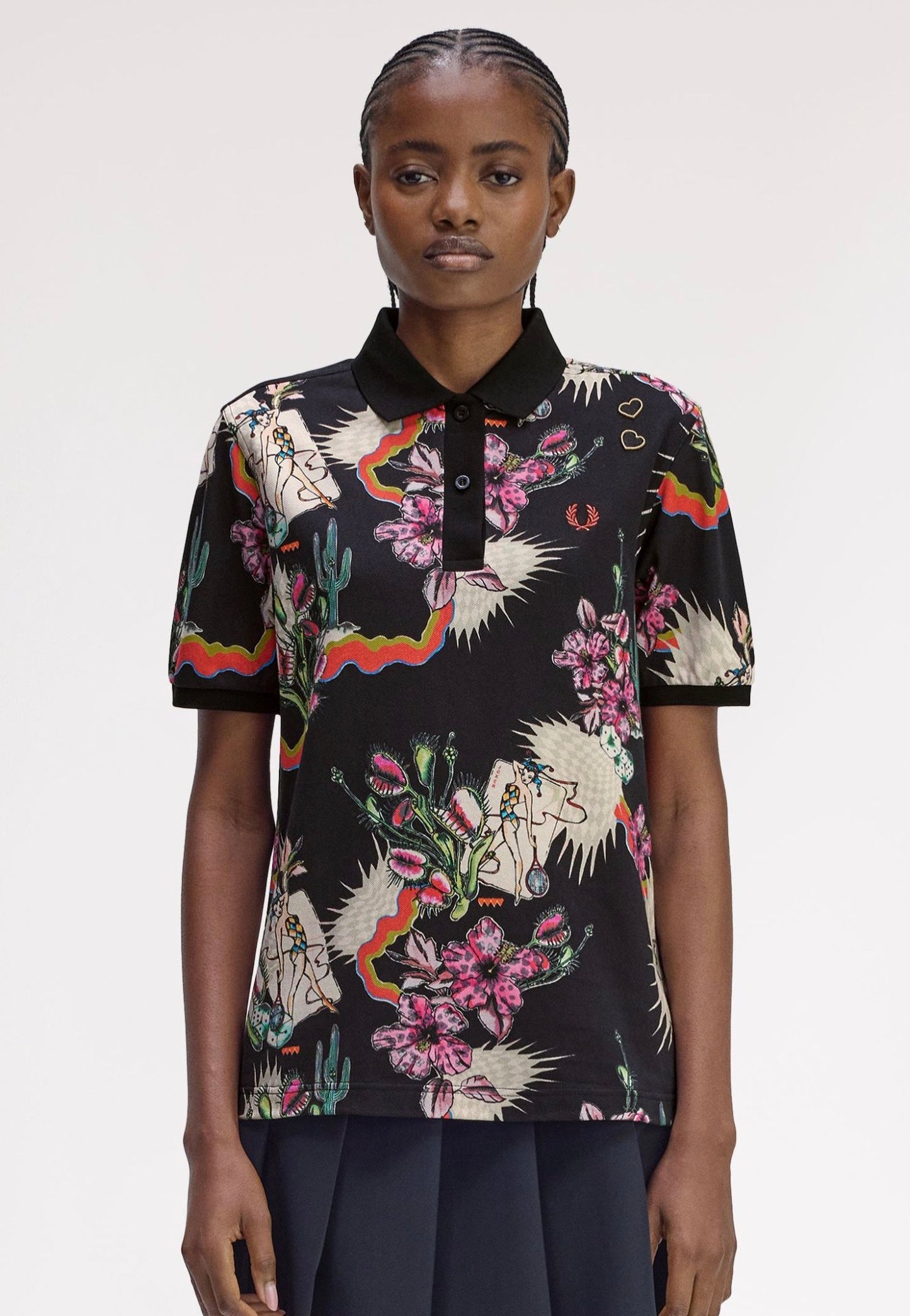 Fred Perry x Amy Winehouse - Printed Black - Polo | Women-Image