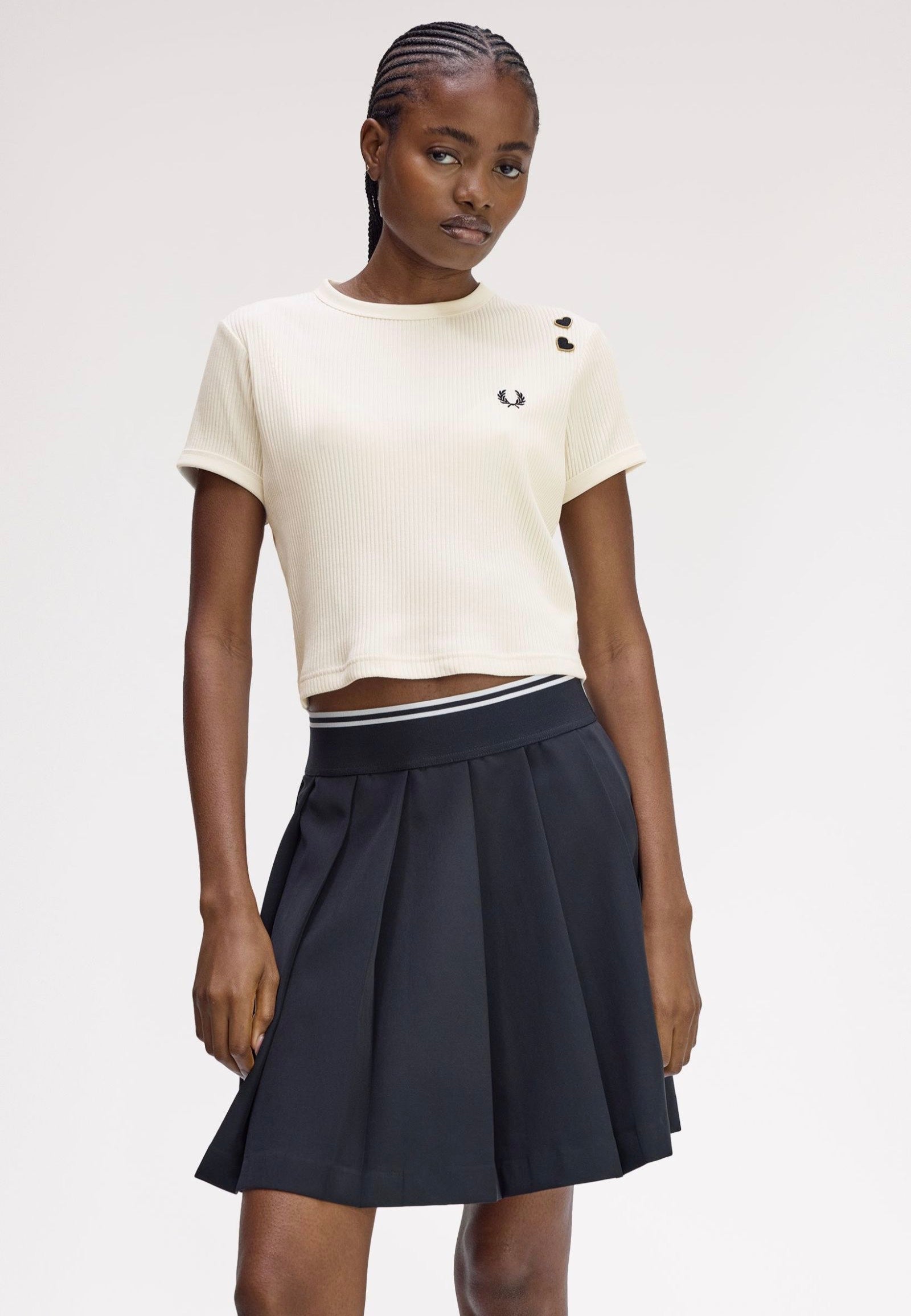 Fred Perry x Amy Winehouse - Ribbed Ecru - Top | Women-Image