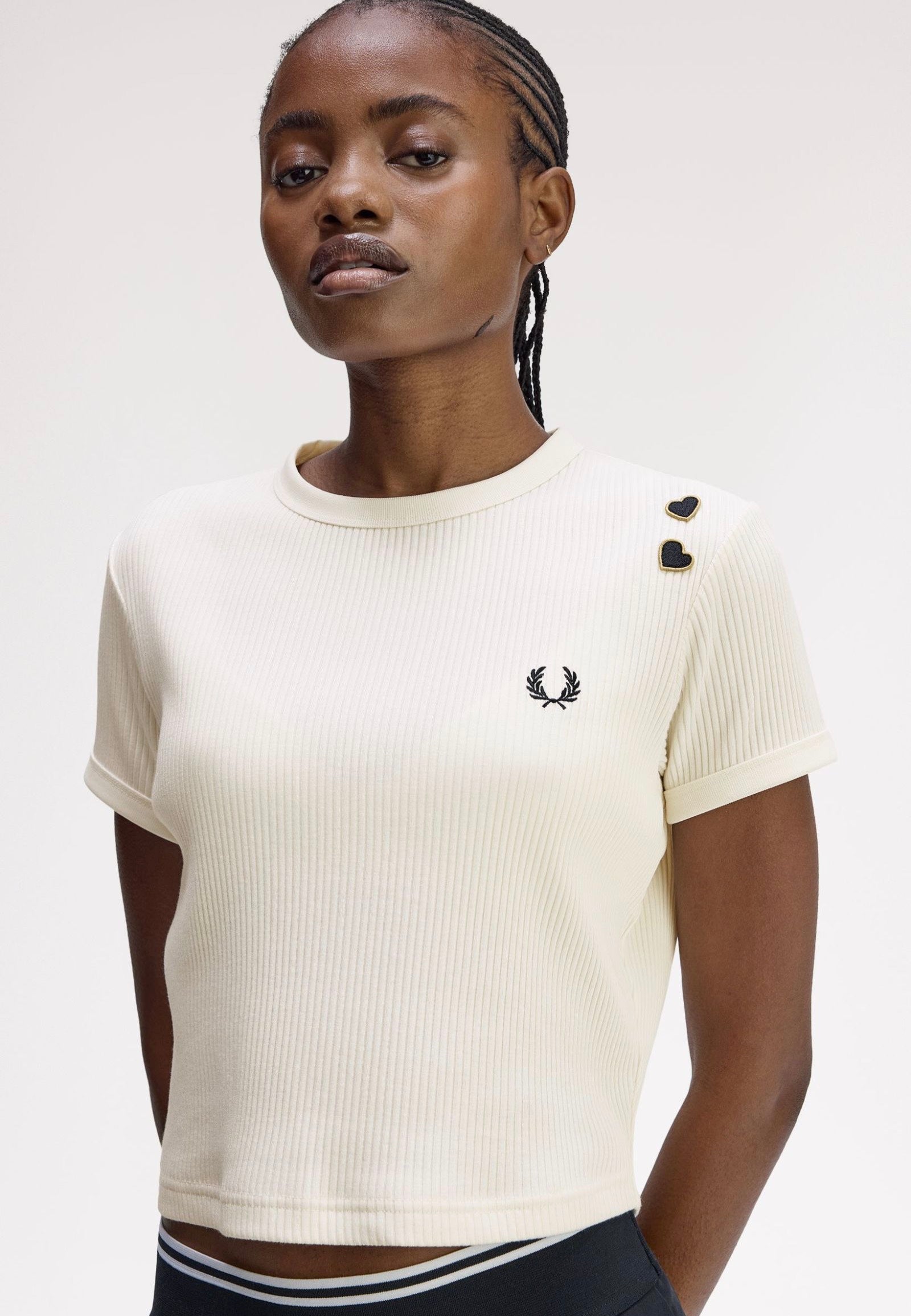 Fred Perry x Amy Winehouse - Ribbed Ecru - Top | Women-Image