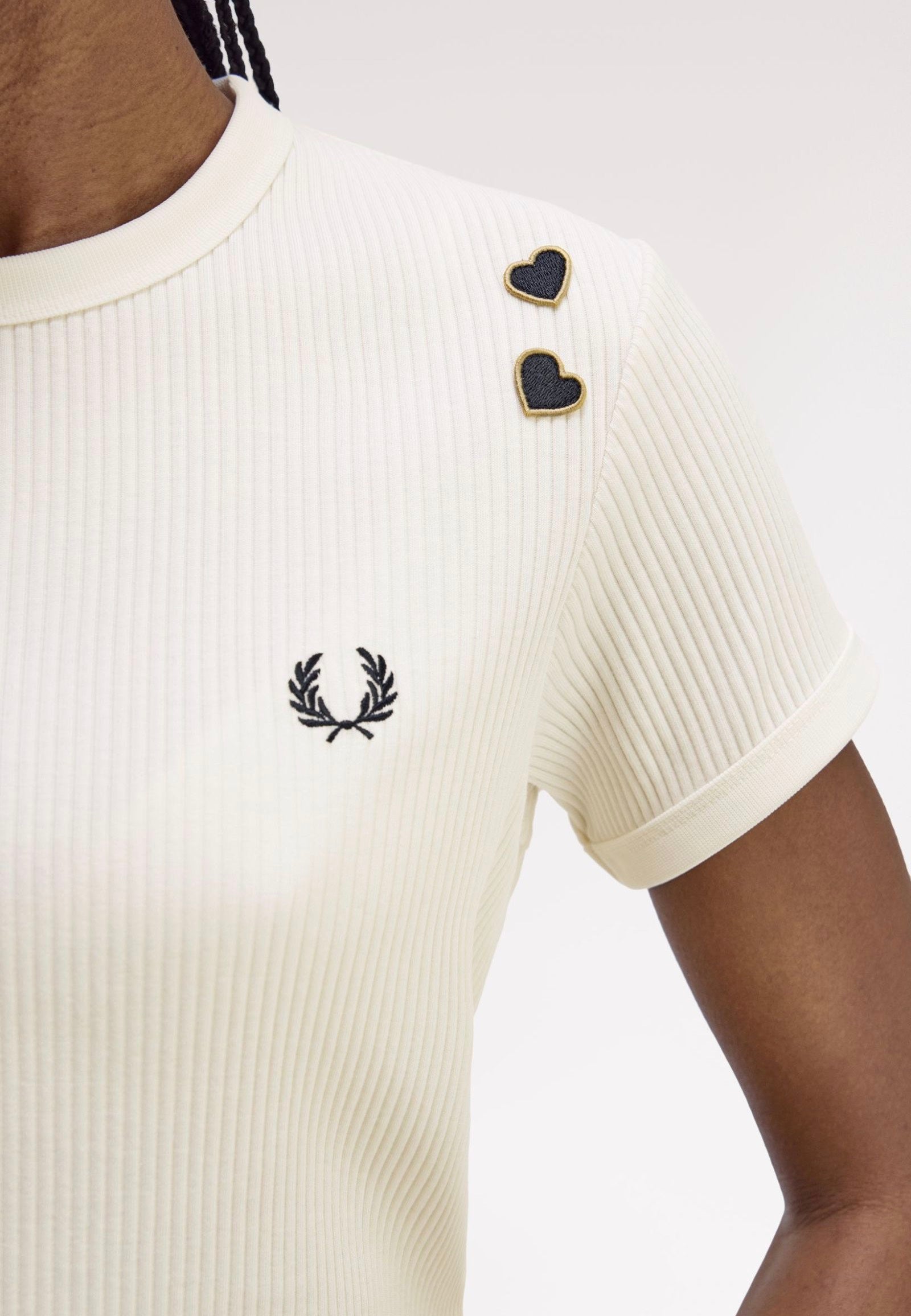Fred Perry x Amy Winehouse - Ribbed Ecru - Top | Women-Image