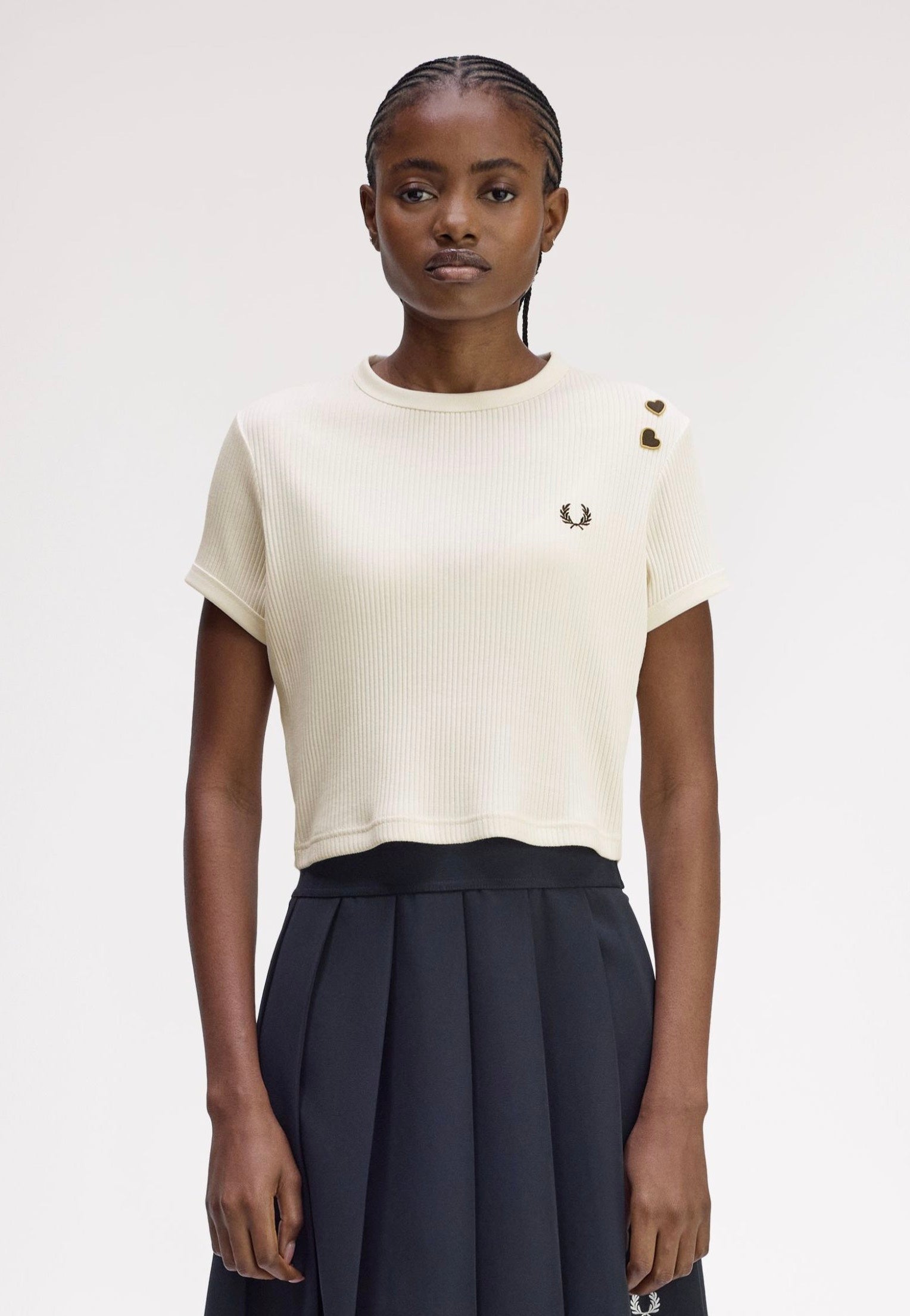 Fred Perry x Amy Winehouse - Ribbed Ecru - Top | Women-Image