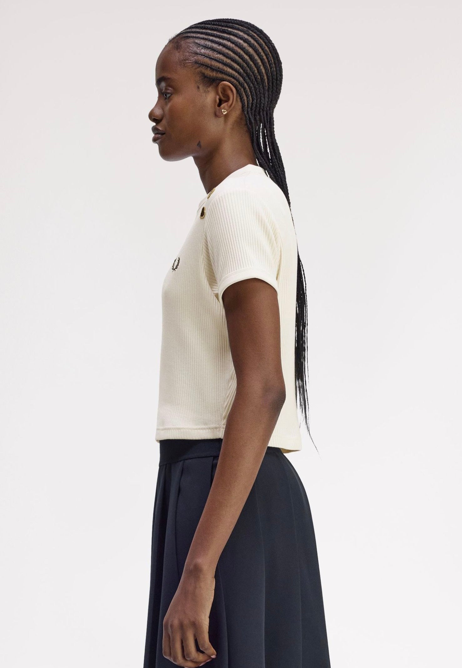 Fred Perry x Amy Winehouse - Ribbed Ecru - Top | Women-Image
