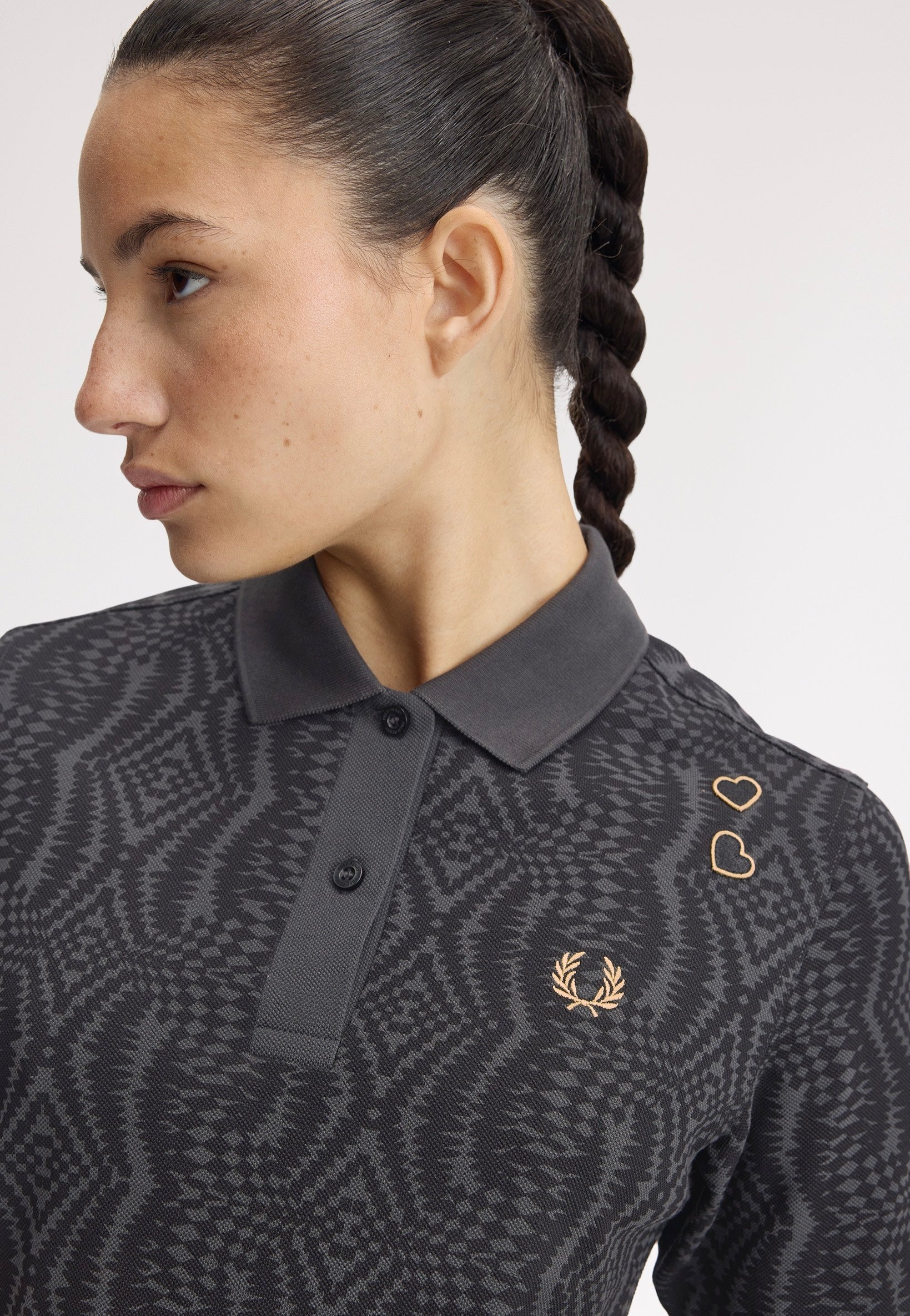 Fred Perry x Amy Winehouse - Printed Fred Perry Anchor Grey - Polo | Women-Image
