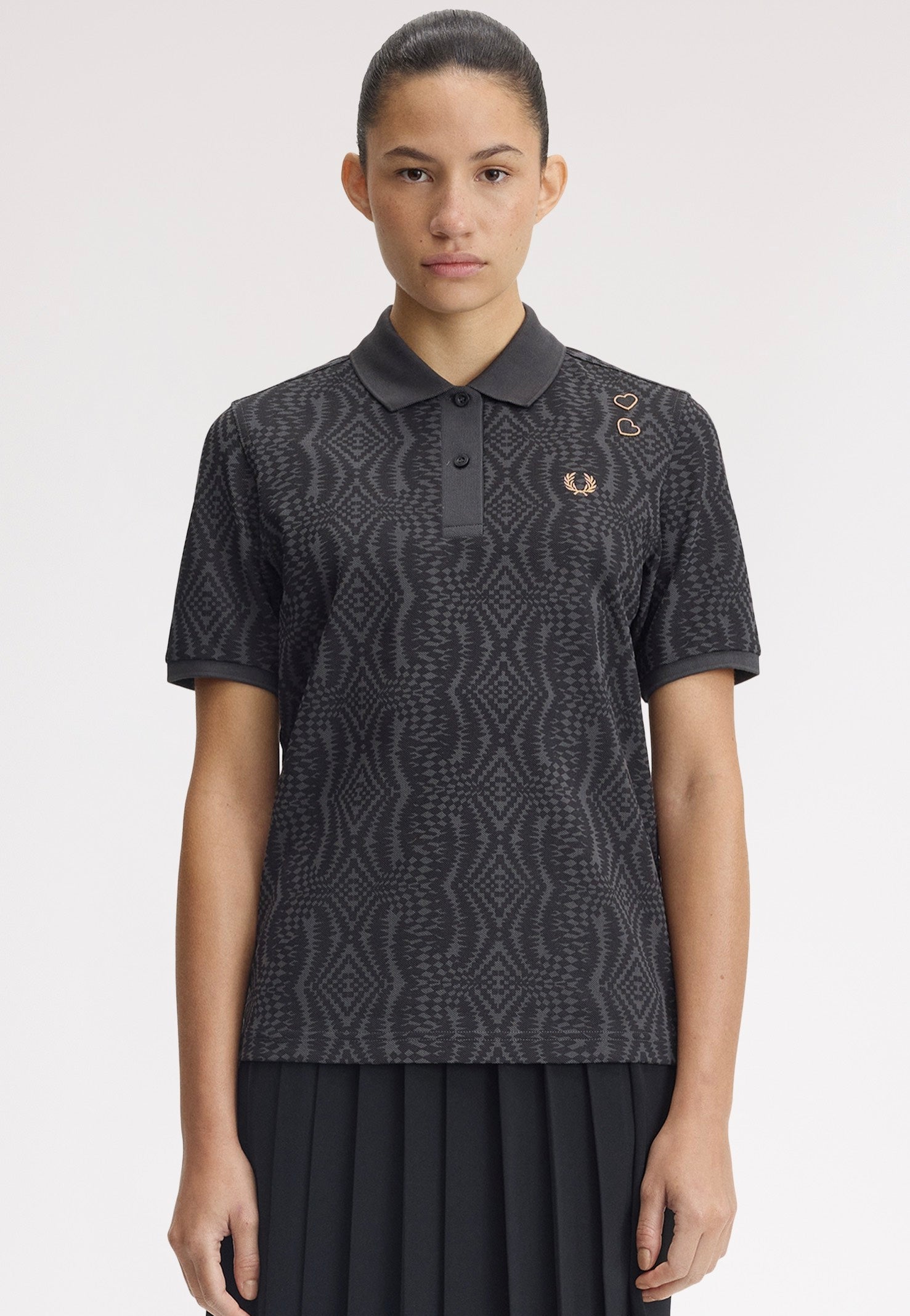 Fred Perry x Amy Winehouse - Printed Fred Perry Anchor Grey - Polo | Women-Image