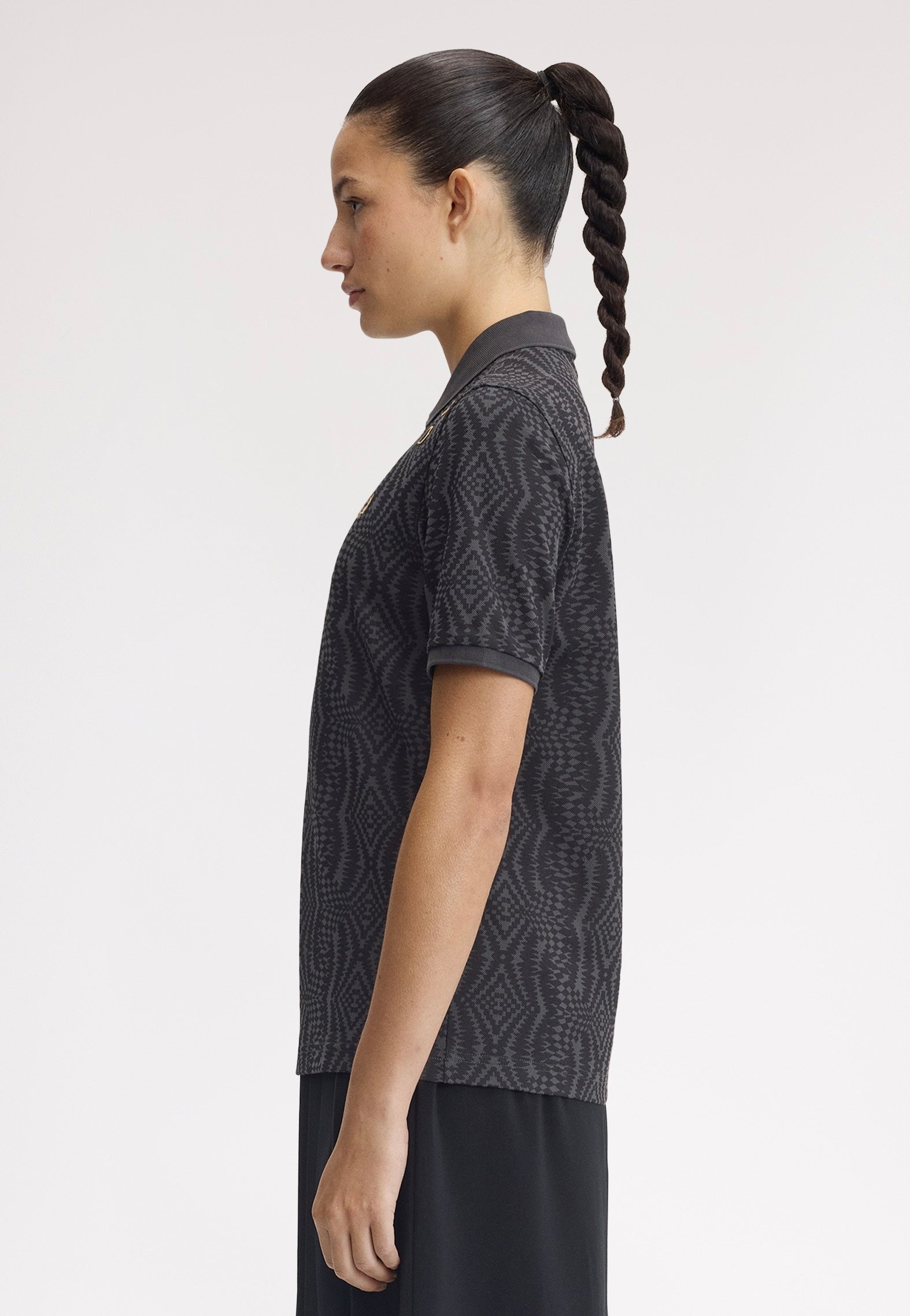 Fred Perry x Amy Winehouse - Printed Fred Perry Anchor Grey - Polo | Women-Image