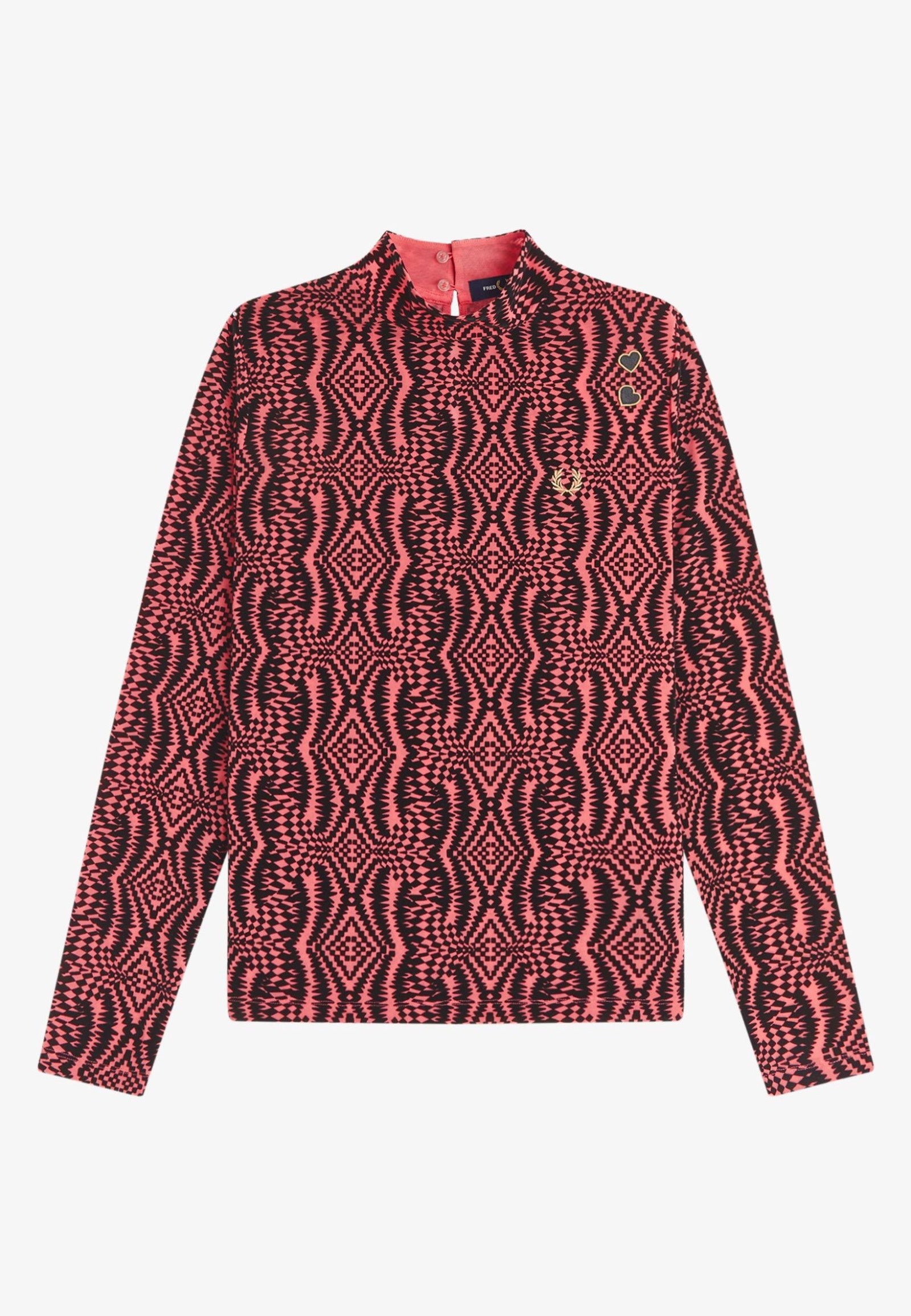 Fred Perry x Amy Winehouse - Flock Print Mesh Flamingo Tan - Top | Women-Image