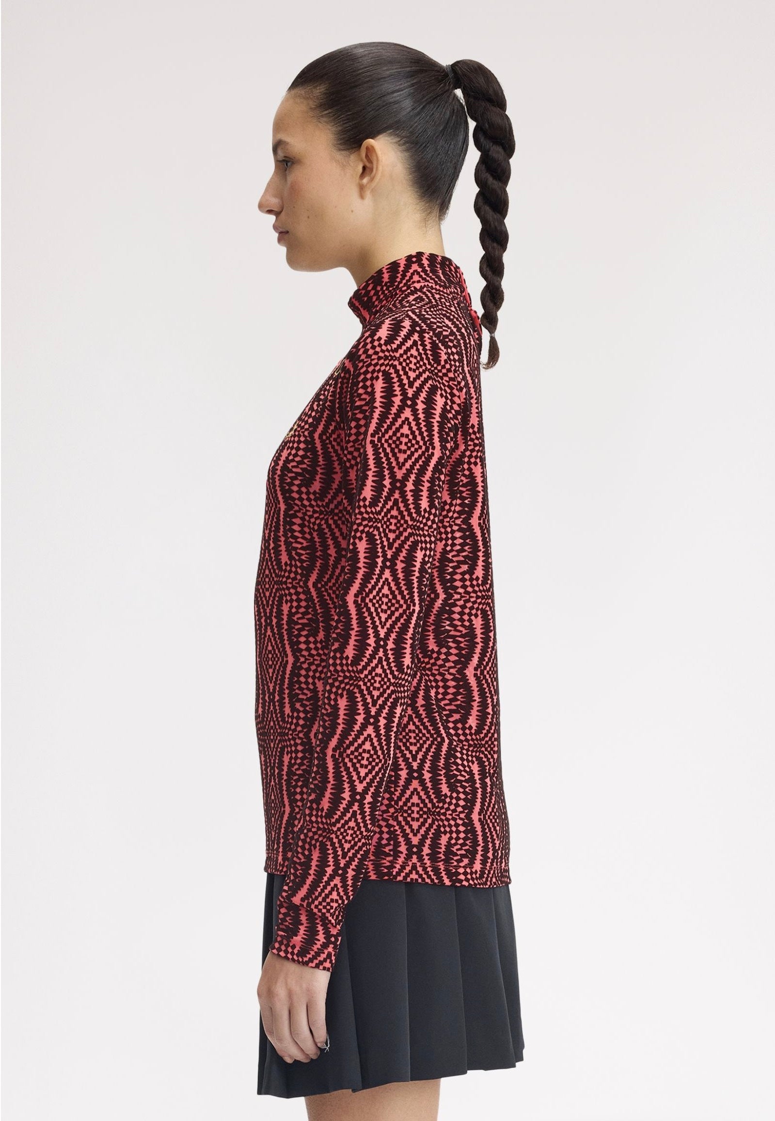 Fred Perry x Amy Winehouse - Flock Print Mesh Flamingo Tan - Top | Women-Image