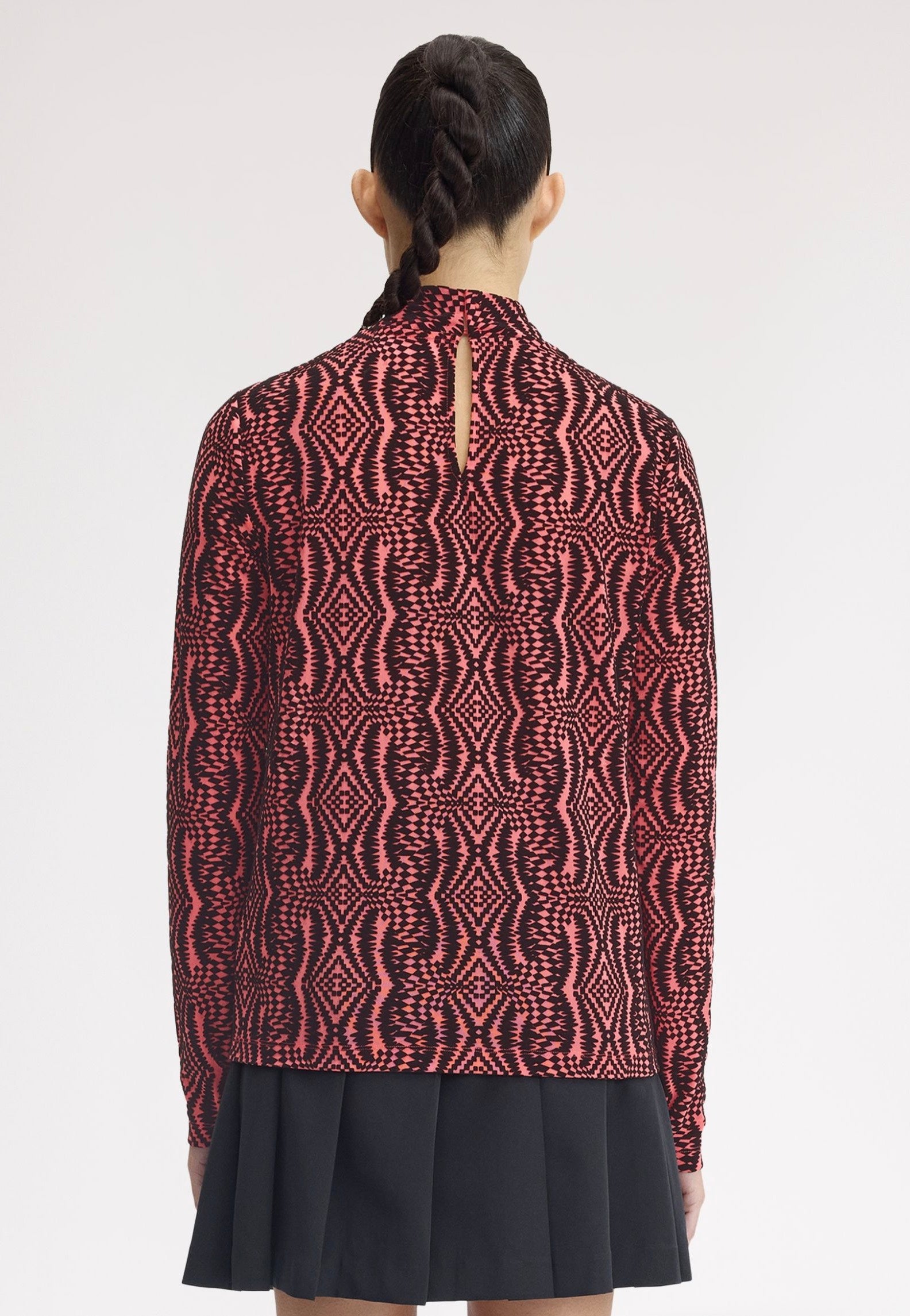 Fred Perry x Amy Winehouse - Flock Print Mesh Flamingo Tan - Top | Women-Image
