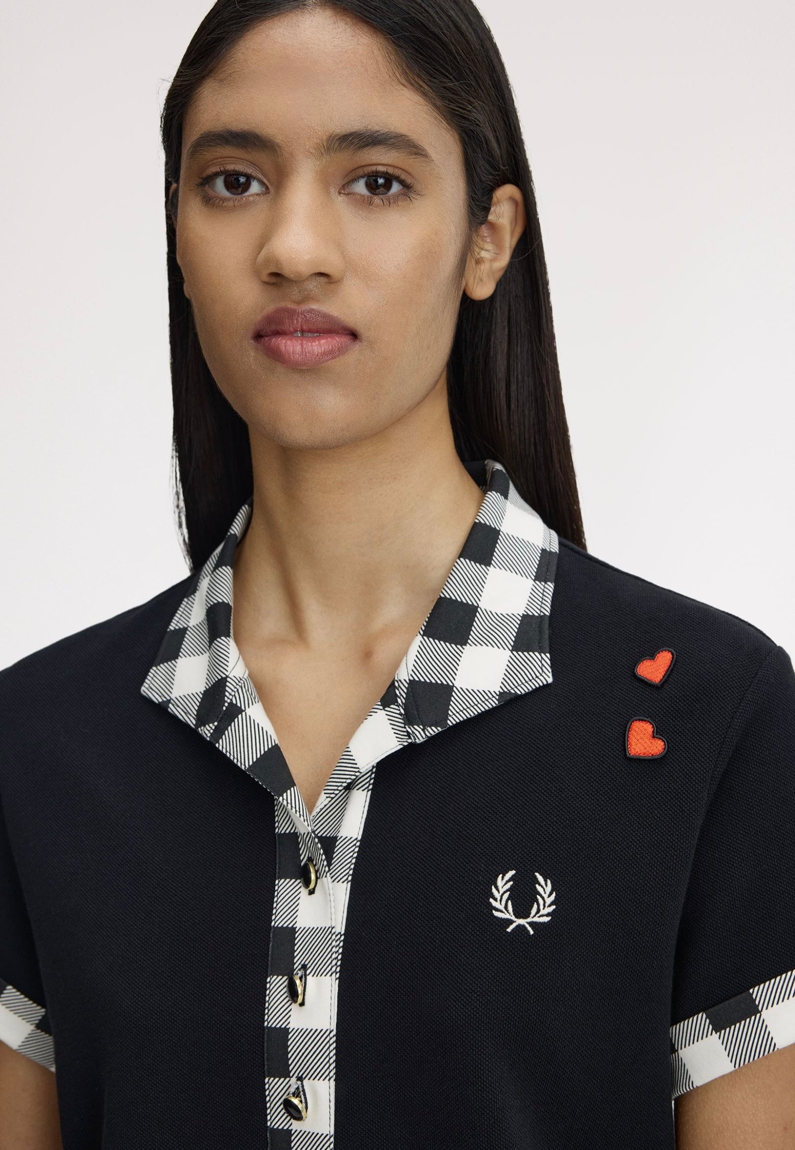 Fred Perry x Amy Winehouse - Printed Trim Black - Polo | Women-Image