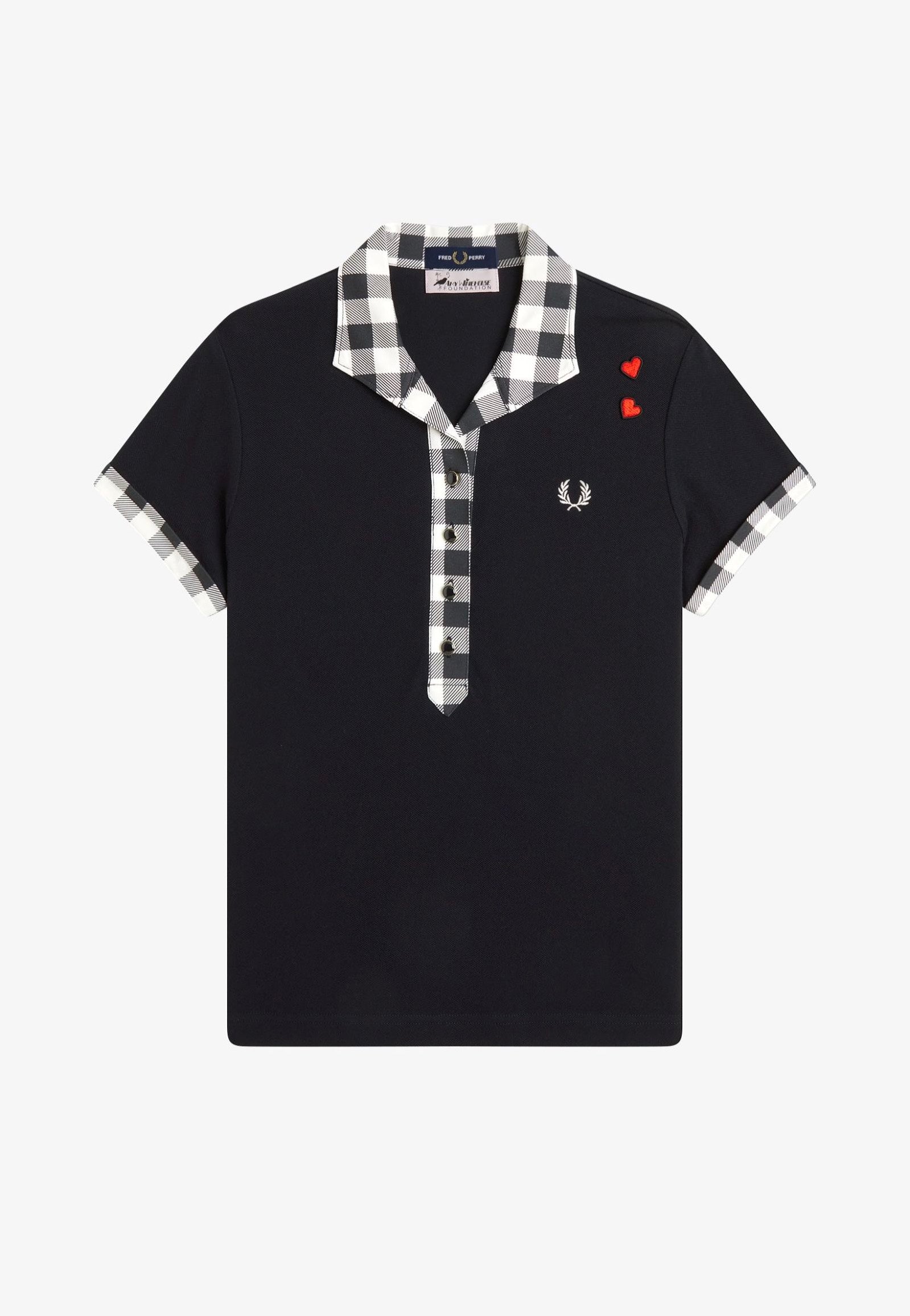 Fred Perry x Amy Winehouse - Printed Trim Black - Polo | Women-Image