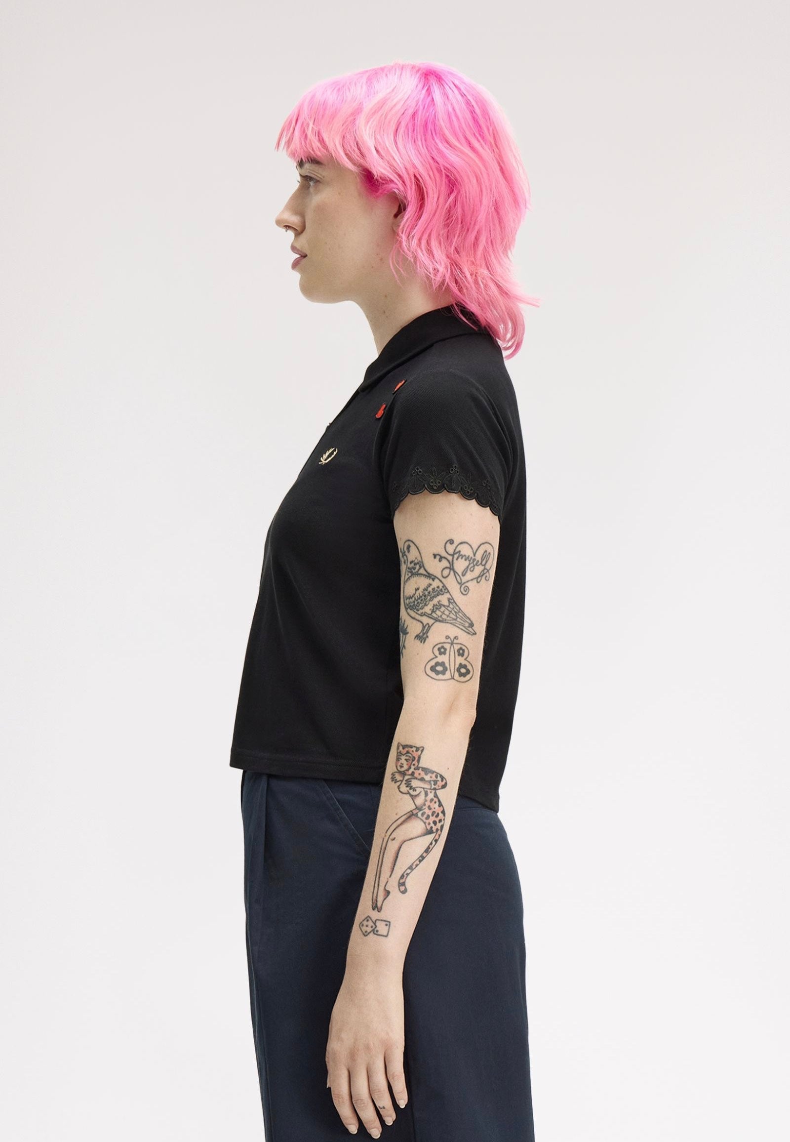 Fred Perry x Amy Winehouse - Embroidered Detail Black - Polo | Women-Image