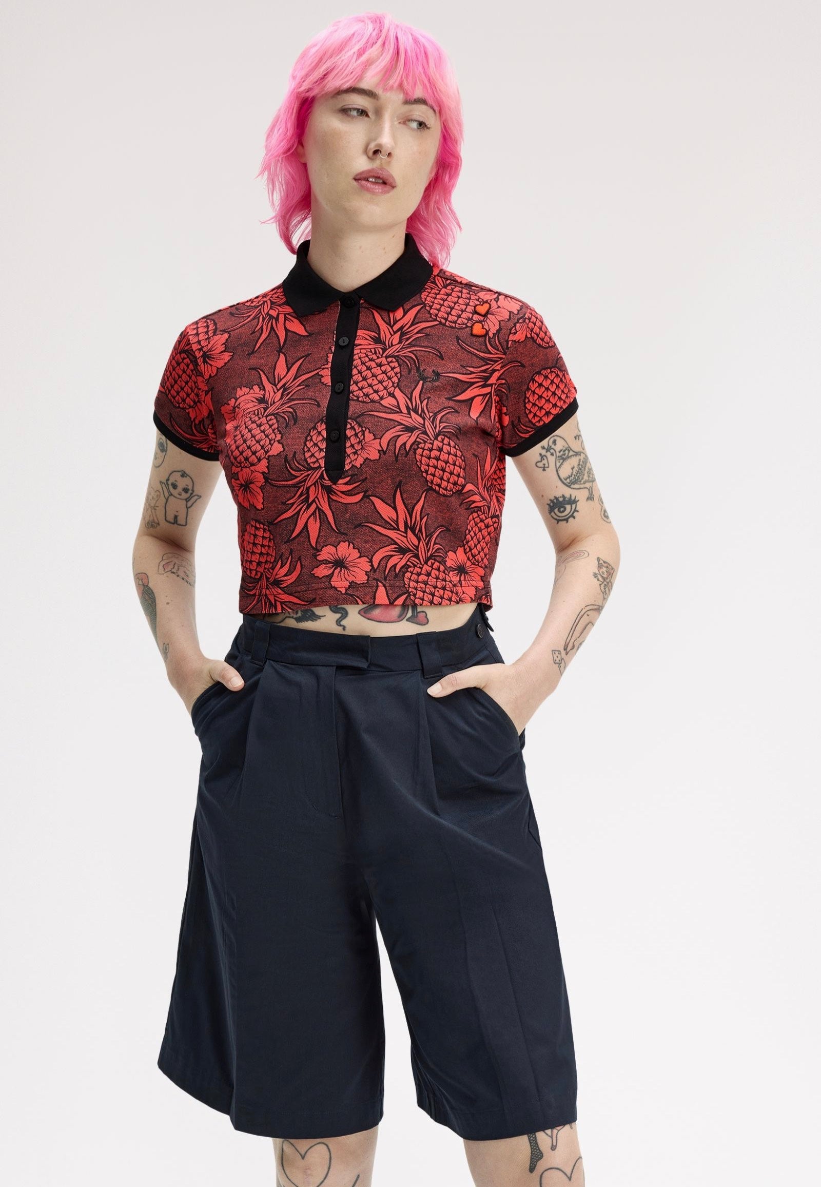 Fred Perry x Amy Winehouse - Printed Strawberry Cream - Polo | Women-Image