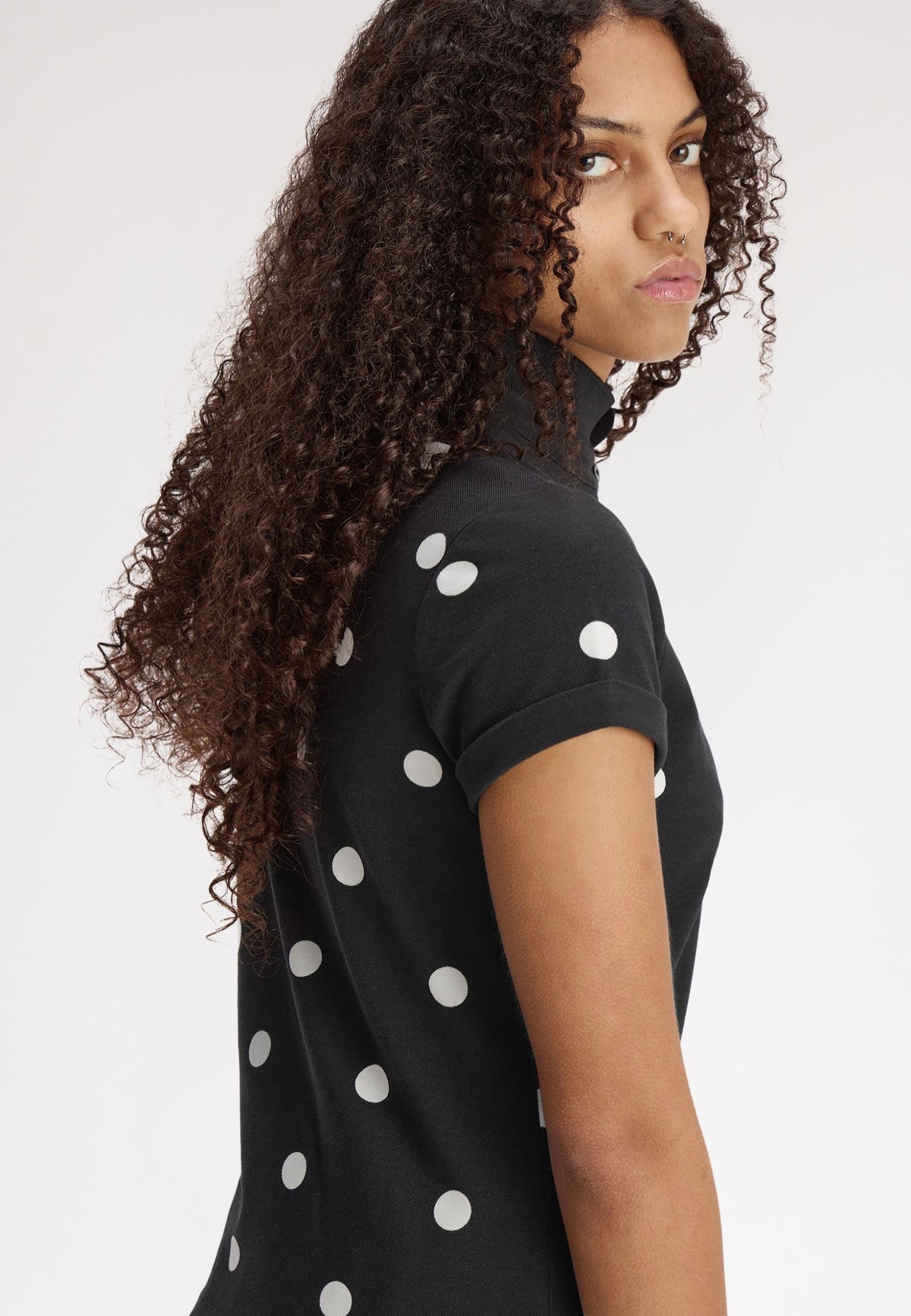 Fred Perry x Amy Winehouse Polka Dot Black Polo | Women-Image