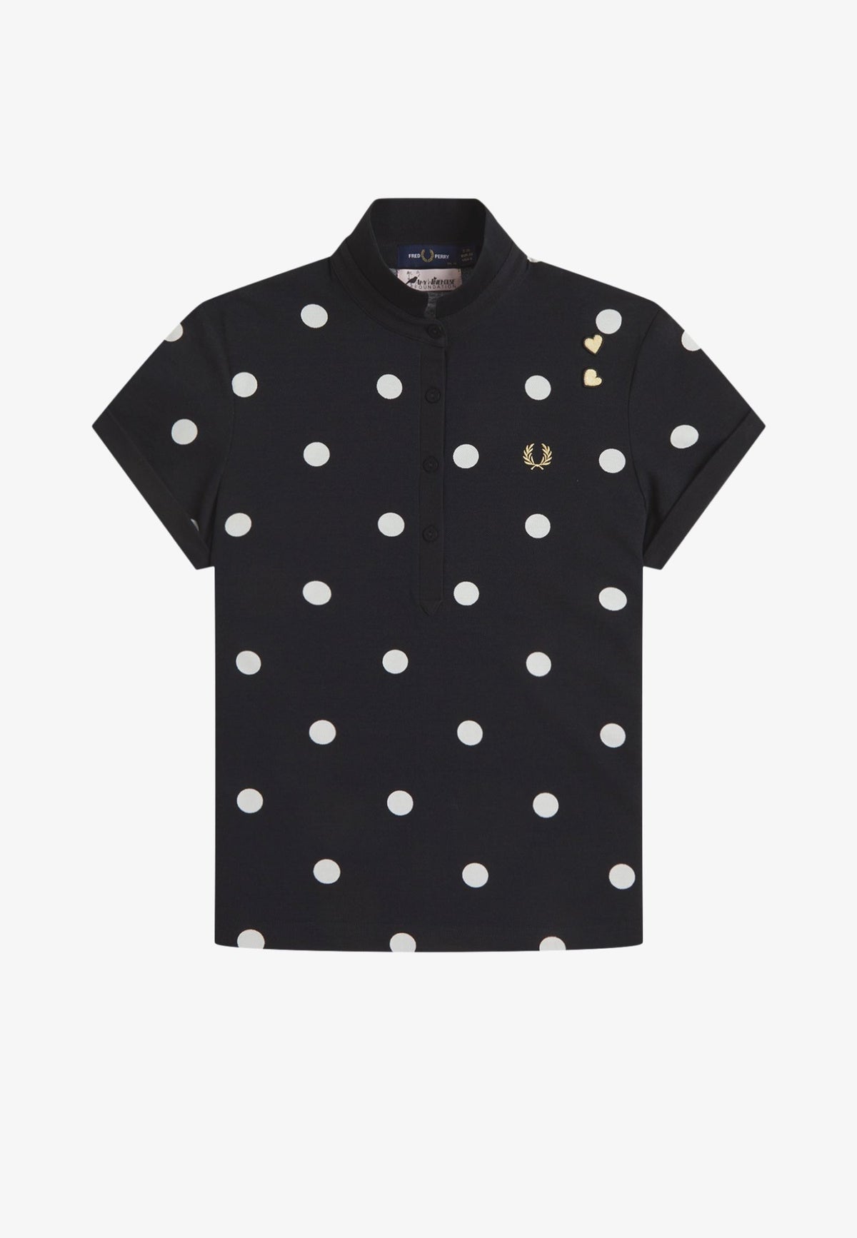 Fred Perry x Amy Winehouse Polka Dot Black Polo | Women-Image