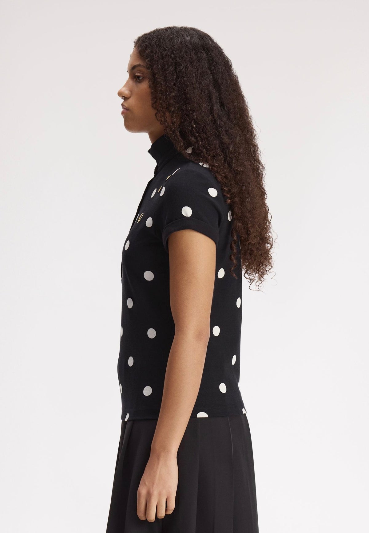 Fred Perry x Amy Winehouse Polka Dot Black Polo | Women-Image