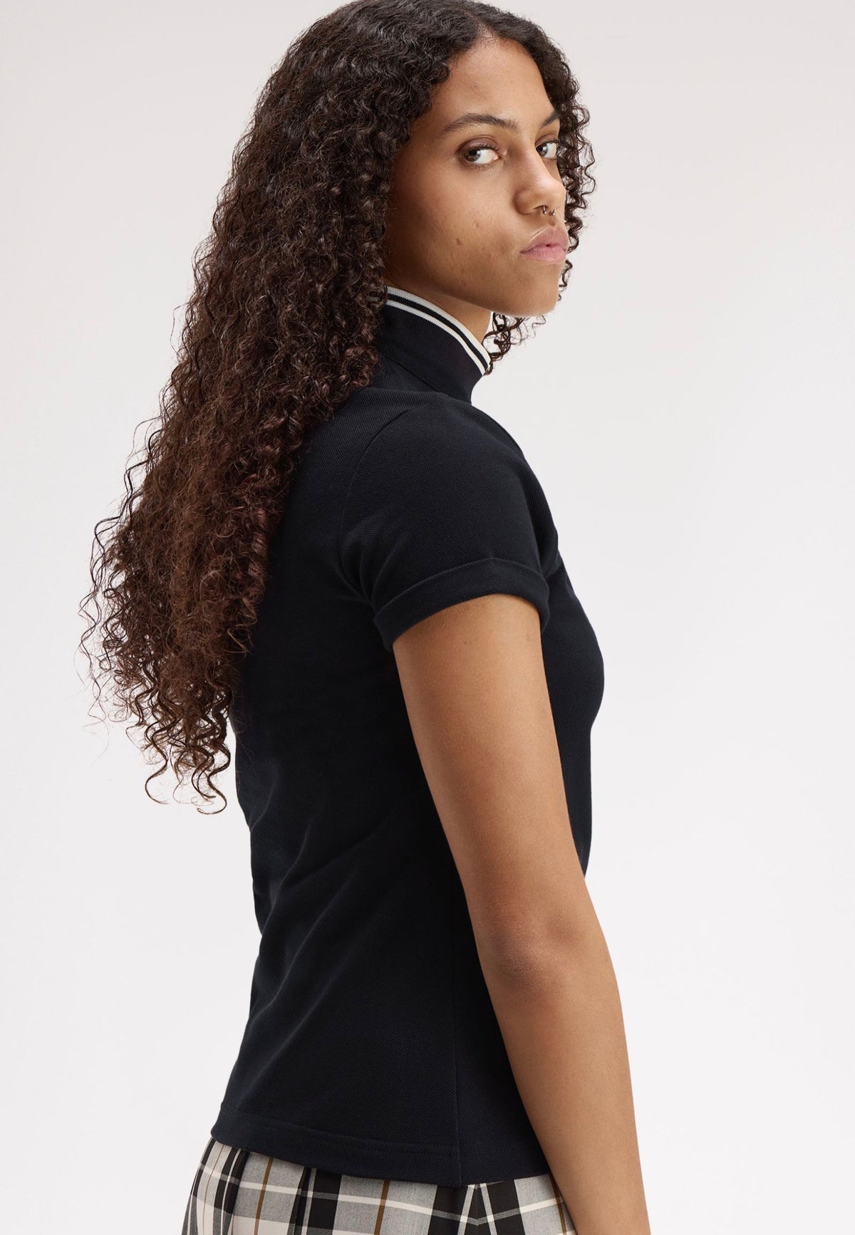Fred Perry x Amy Winehouse Tipped Black Polo | Women-Image