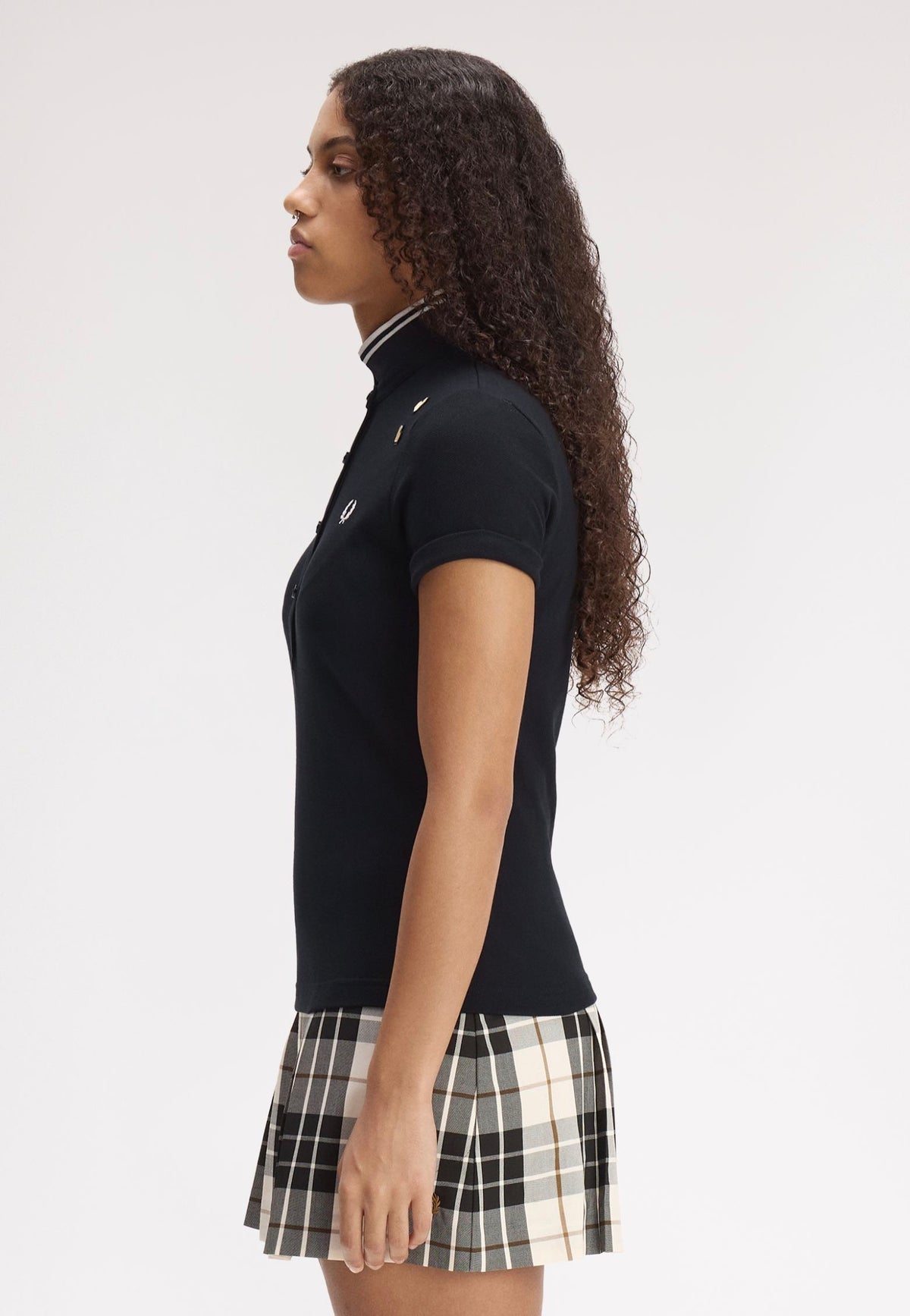 Fred Perry x Amy Winehouse Tipped Black Polo | Women-Image