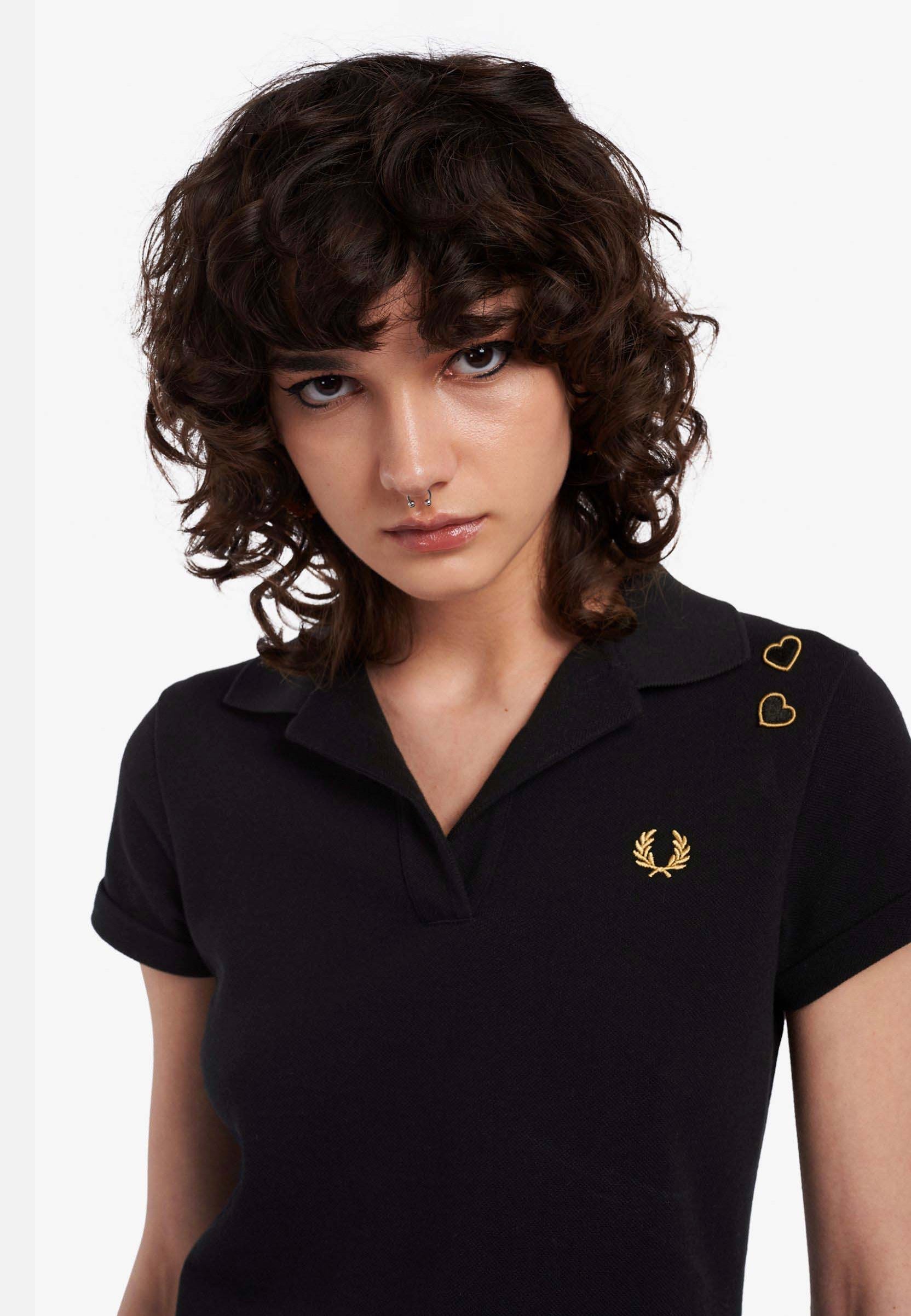 Fred Perry x Amy Winehouse - Open Collar Pique Black - Polo | Women-Image