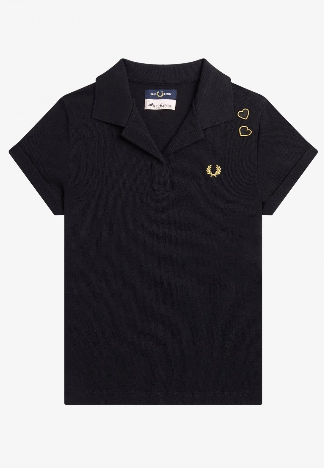 Fred Perry x Amy Winehouse - Open Collar Pique Black - Polo | Women-Image