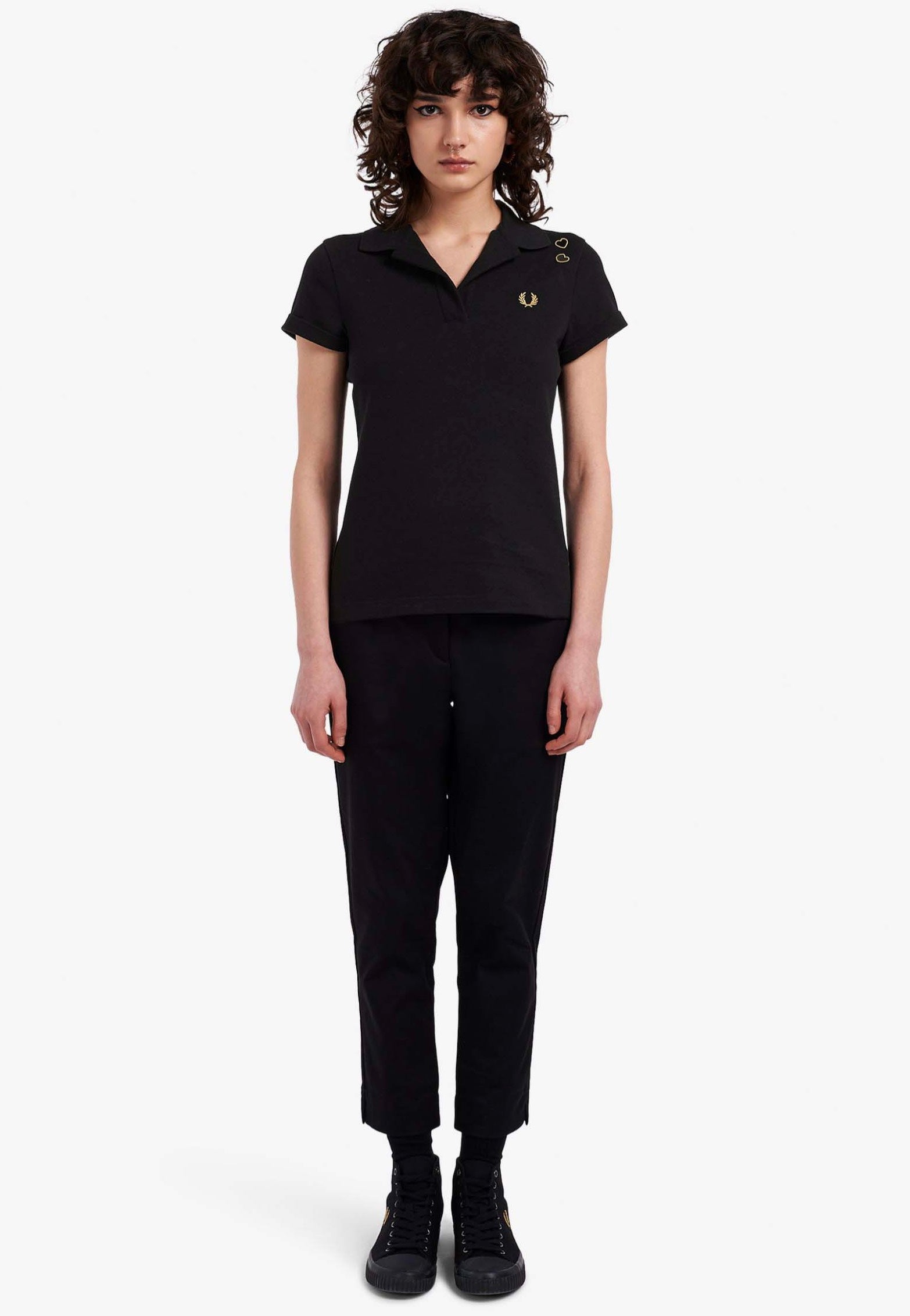 Fred Perry x Amy Winehouse - Open Collar Pique Black - Polo | Women-Image