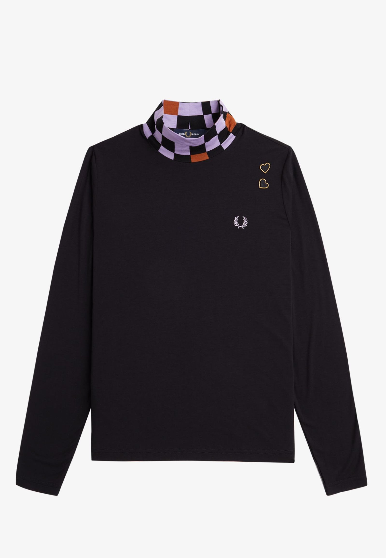 Fred Perry x Amy Winehouse - Printed Trim High Neck Black - Longsleeve | Women-Image
