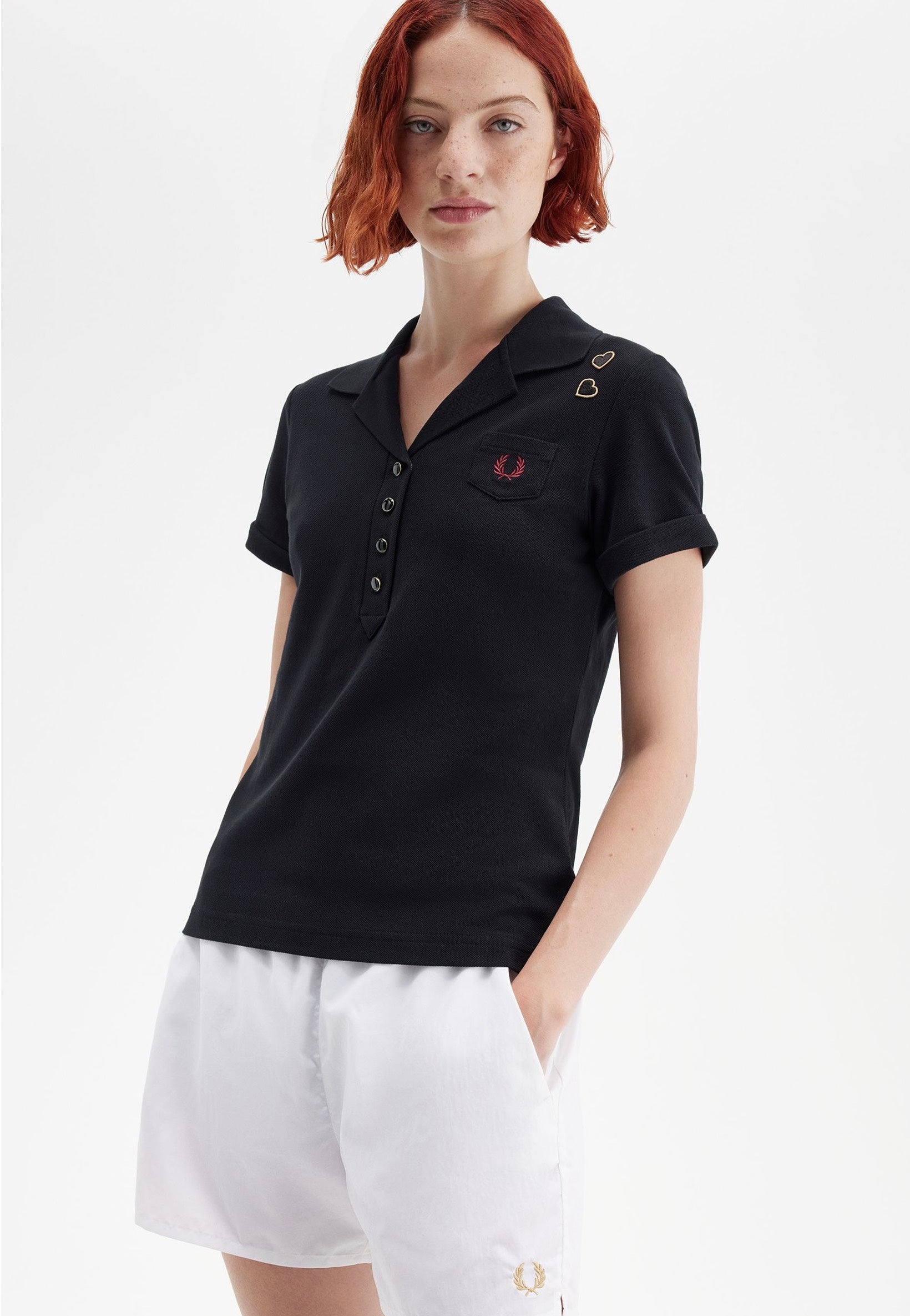 Fred Perry x Amy Winehouse - Pocket Detail Black - Polo | Women-Image