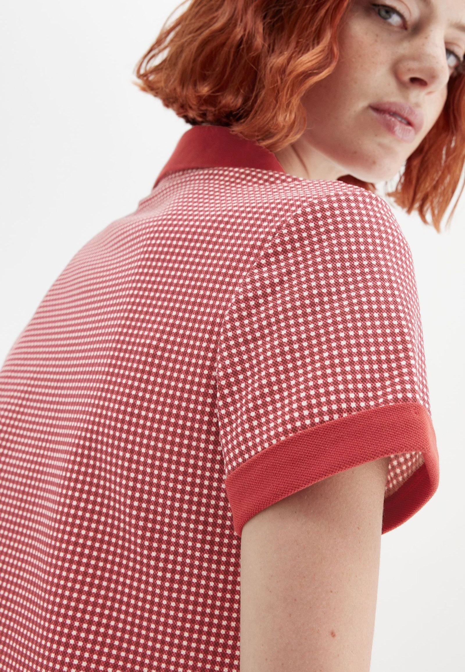 Fred Perry x Amy Winehouse - Gingham Print Burnt Red - Polo | Women-Image