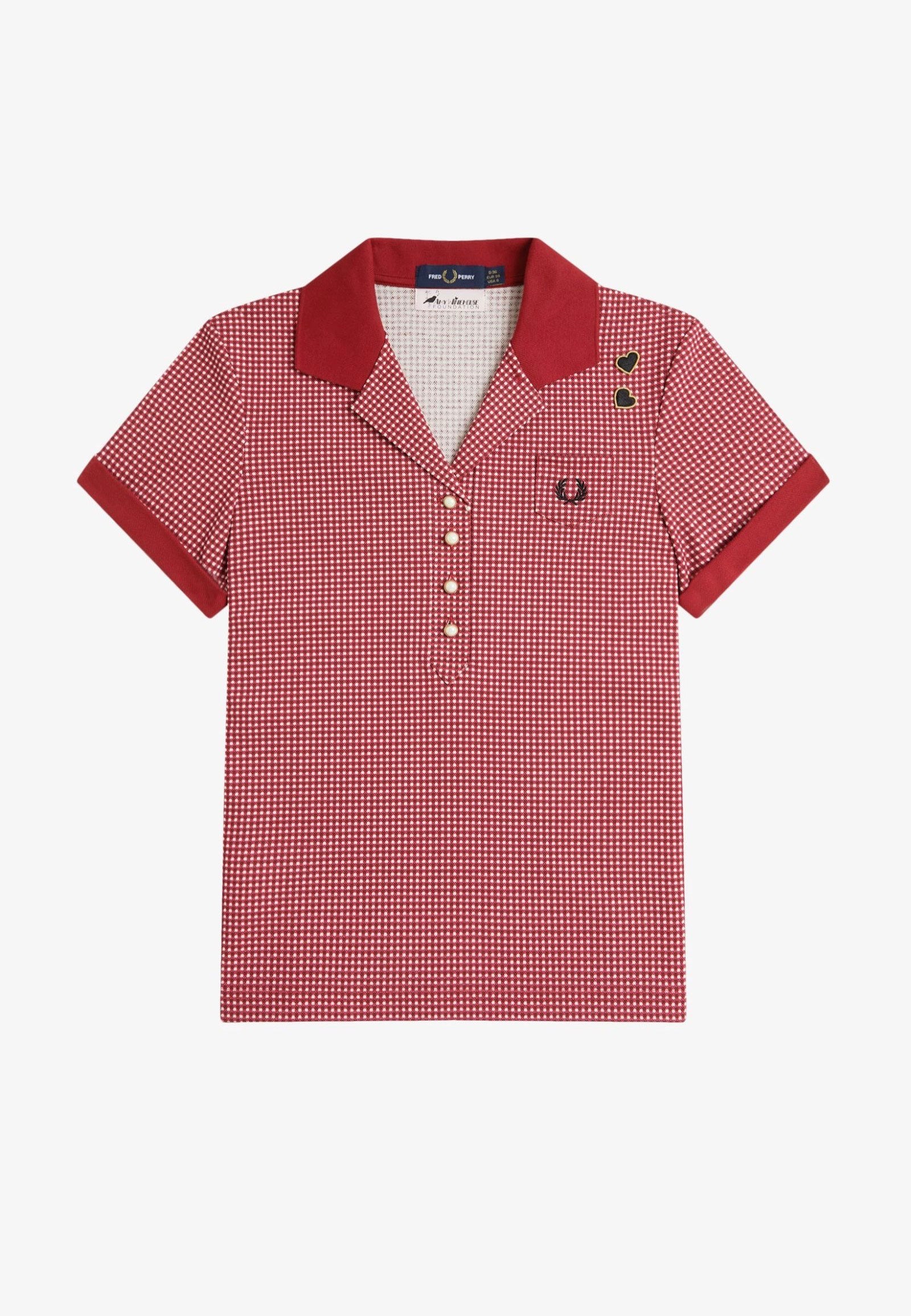 Fred Perry x Amy Winehouse - Gingham Print Burnt Red - Polo | Women-Image