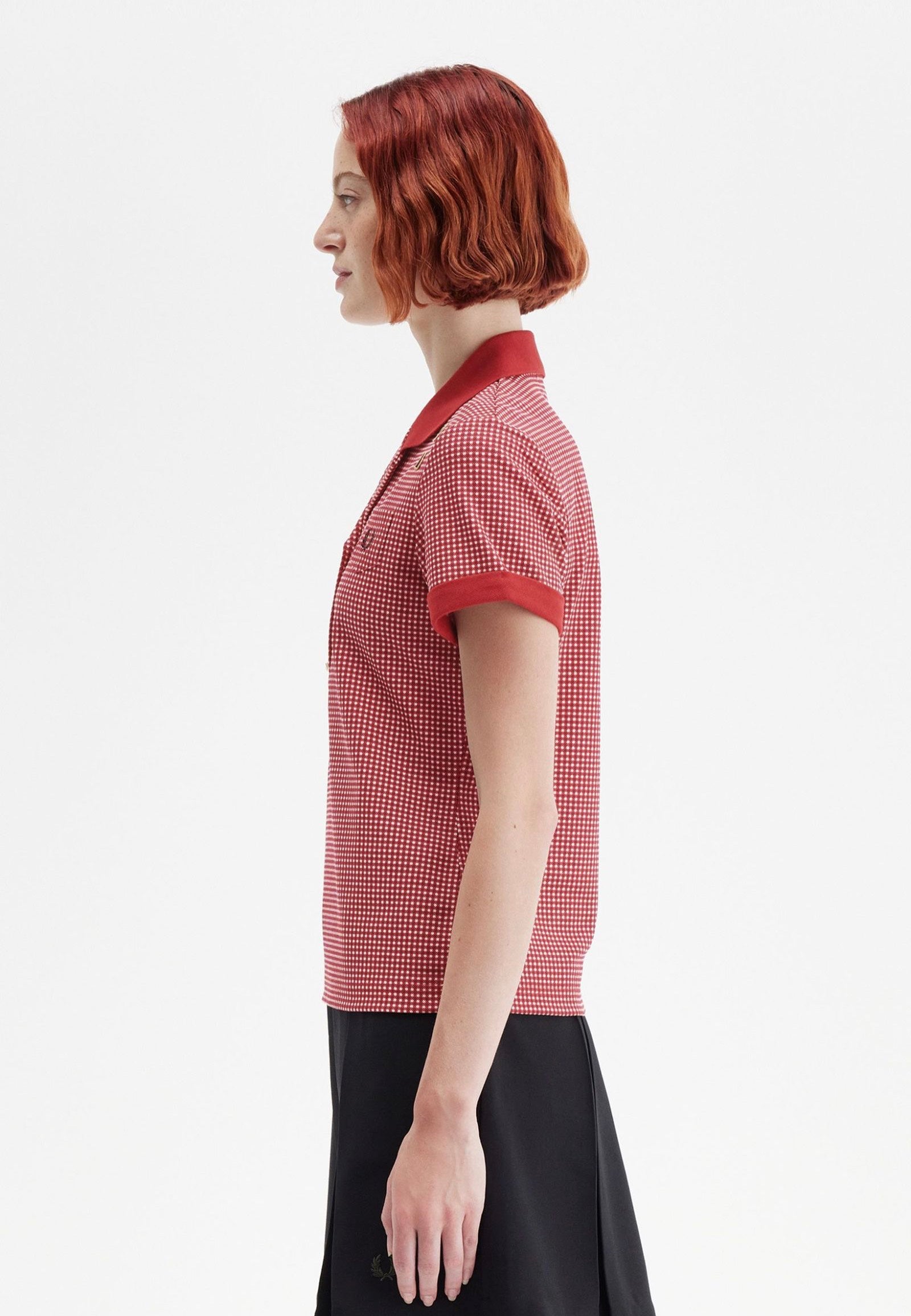 Fred Perry x Amy Winehouse - Gingham Print Burnt Red - Polo | Women-Image