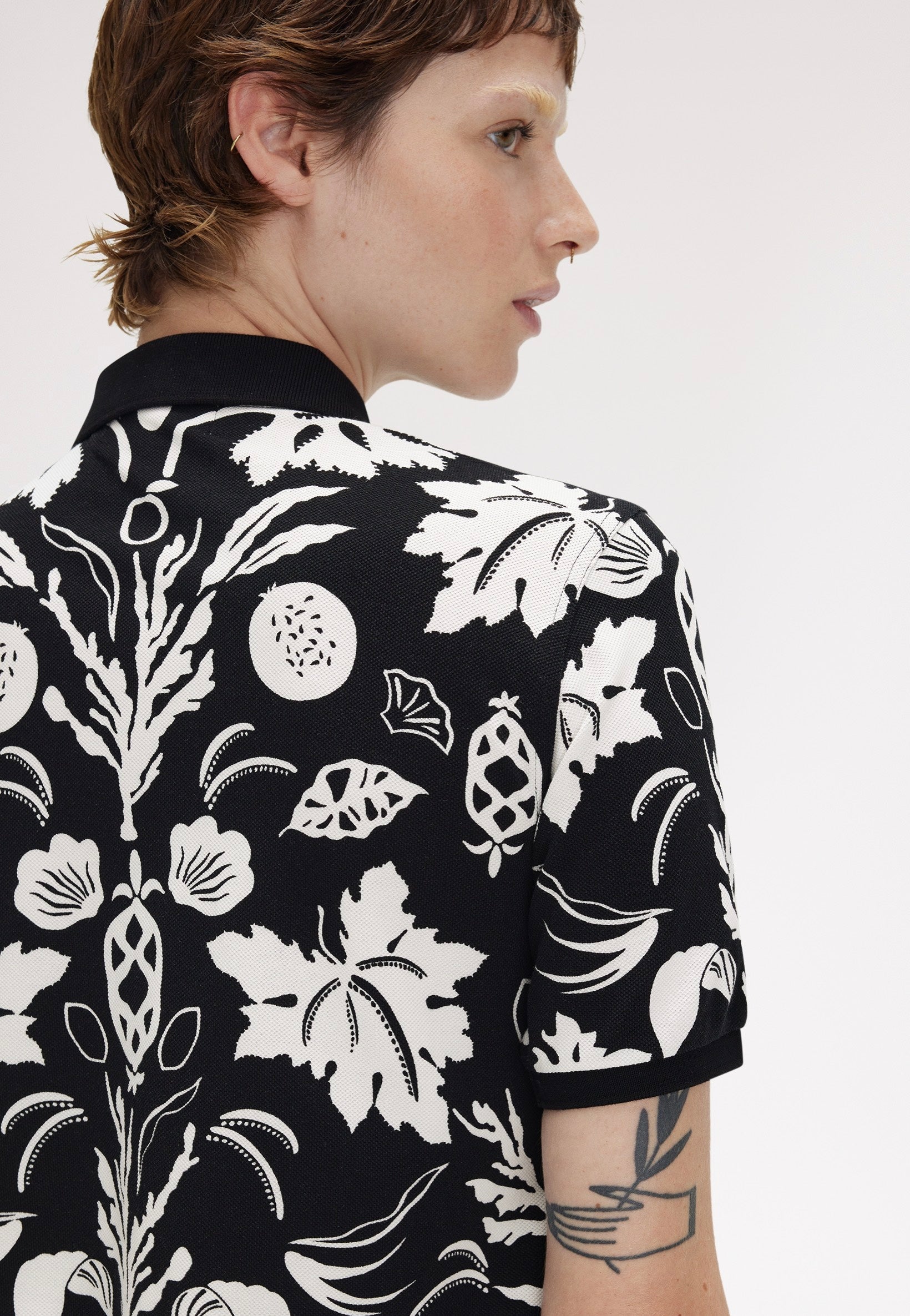 Fred Perry x Amy Winehouse - Printed Fred Perry Black - Polo | Women-Image
