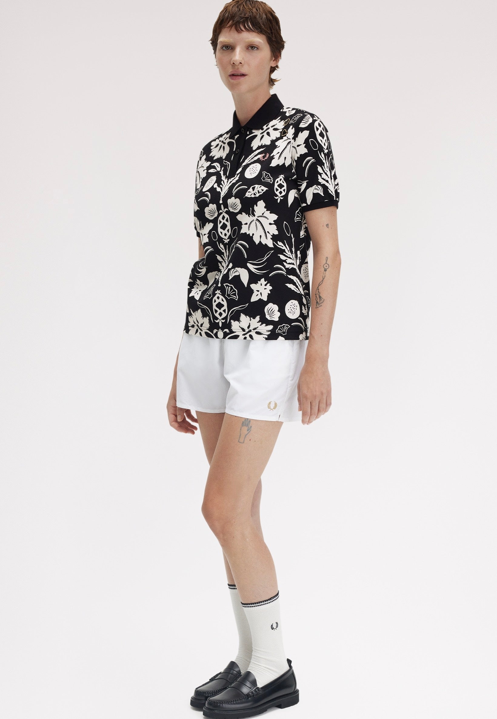 Fred Perry x Amy Winehouse - Printed Fred Perry Black - Polo | Women-Image
