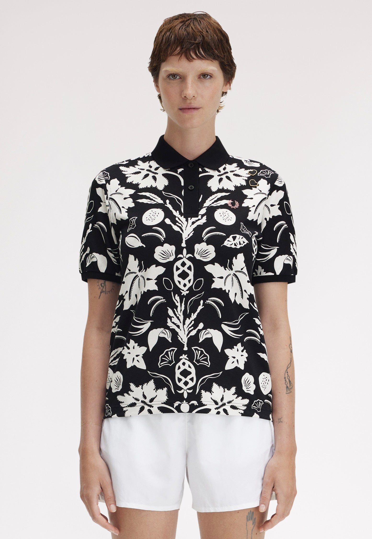 Fred Perry x Amy Winehouse - Printed Fred Perry Black - Polo | Women-Image