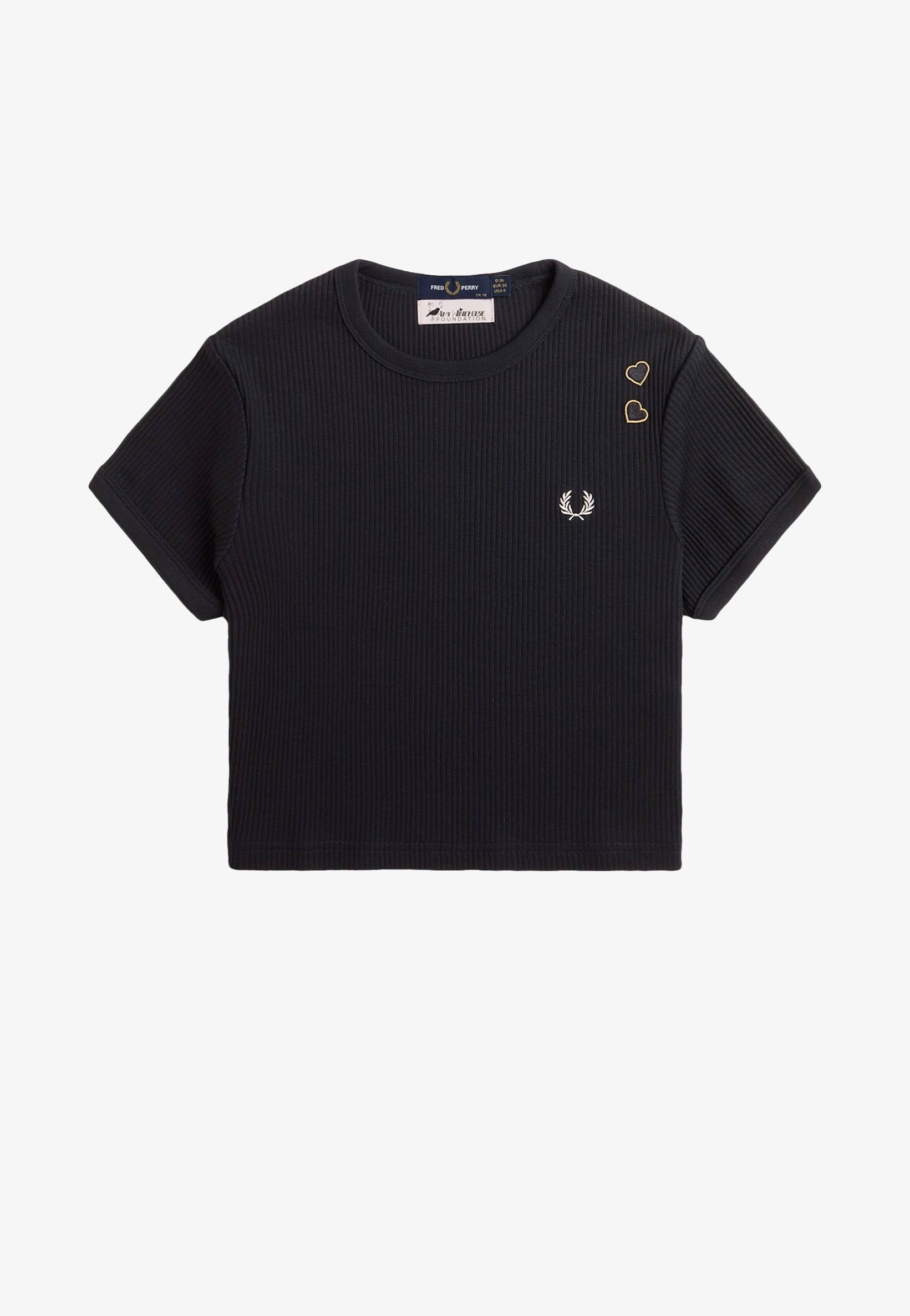 Fred Perry x Amy Winehouse - Ribbed Black - T-Shirt | Women-Image