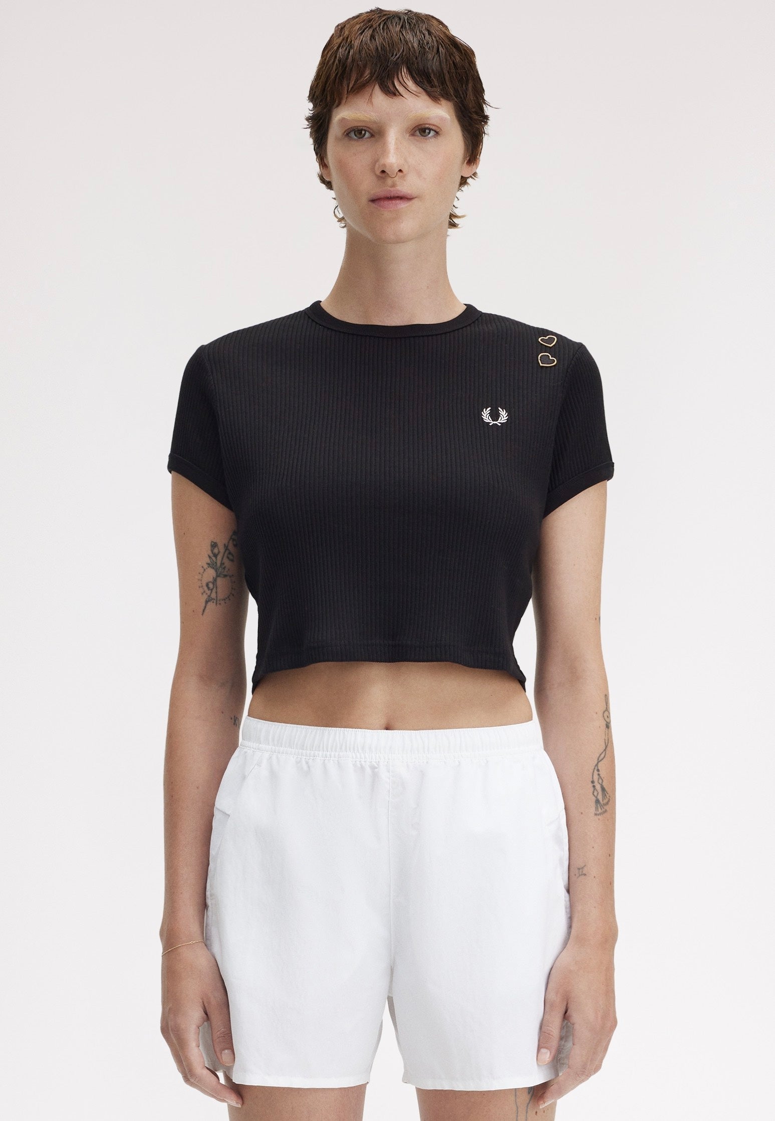 Fred Perry x Amy Winehouse - Ribbed Black - T-Shirt | Women-Image