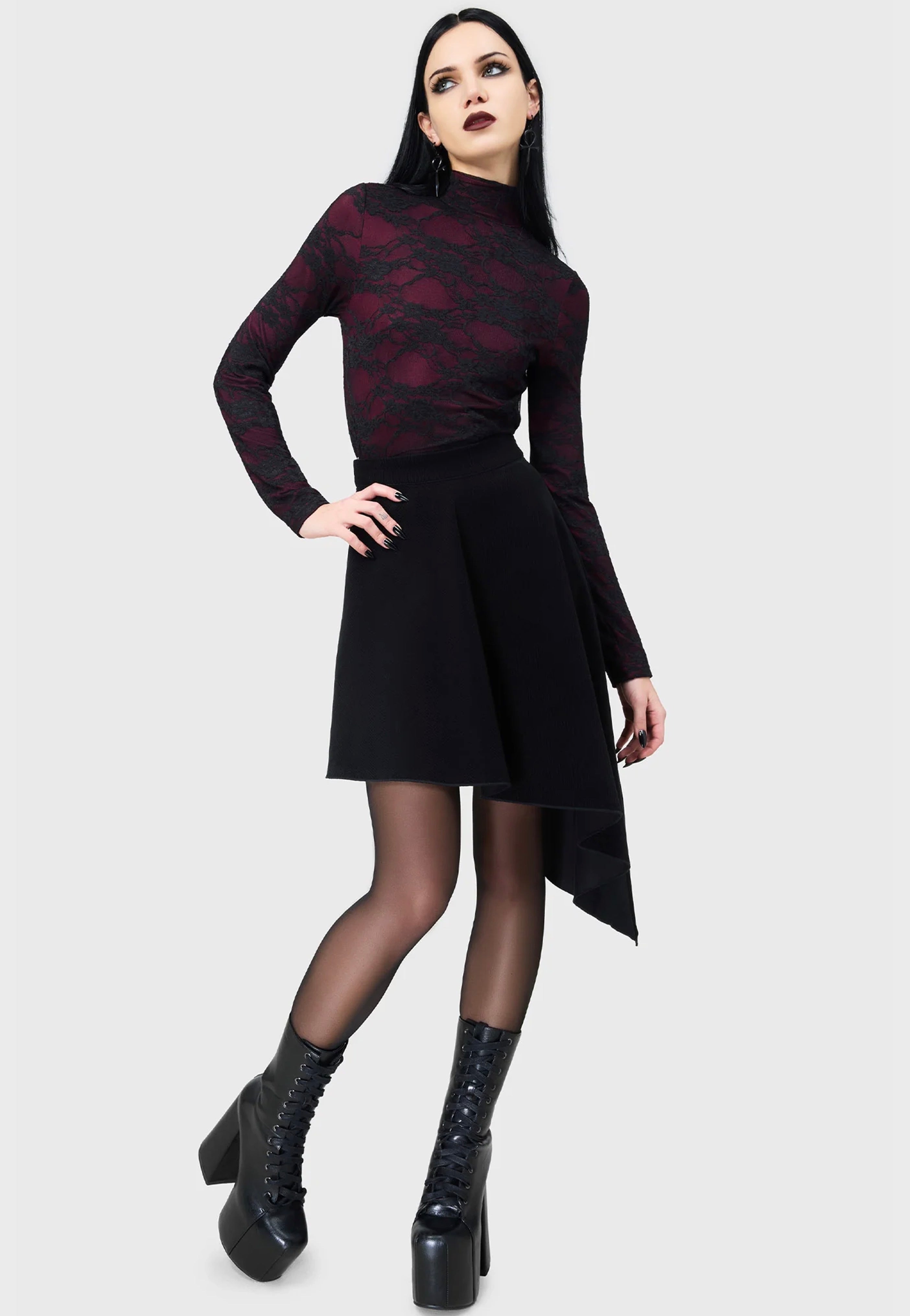 Killstar - Shadowfang Black/Red - Top | Women-Image