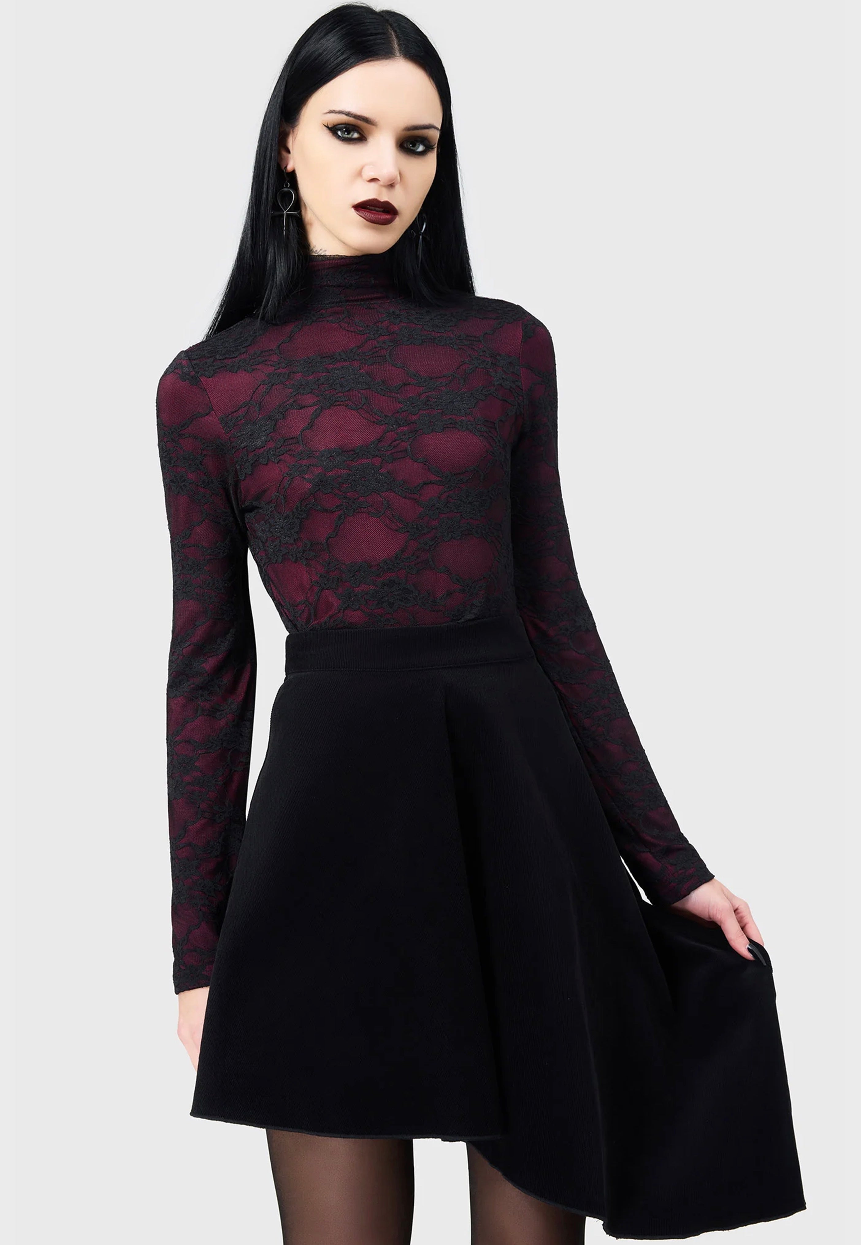 Killstar - Shadowfang Black/Red - Top | Women-Image