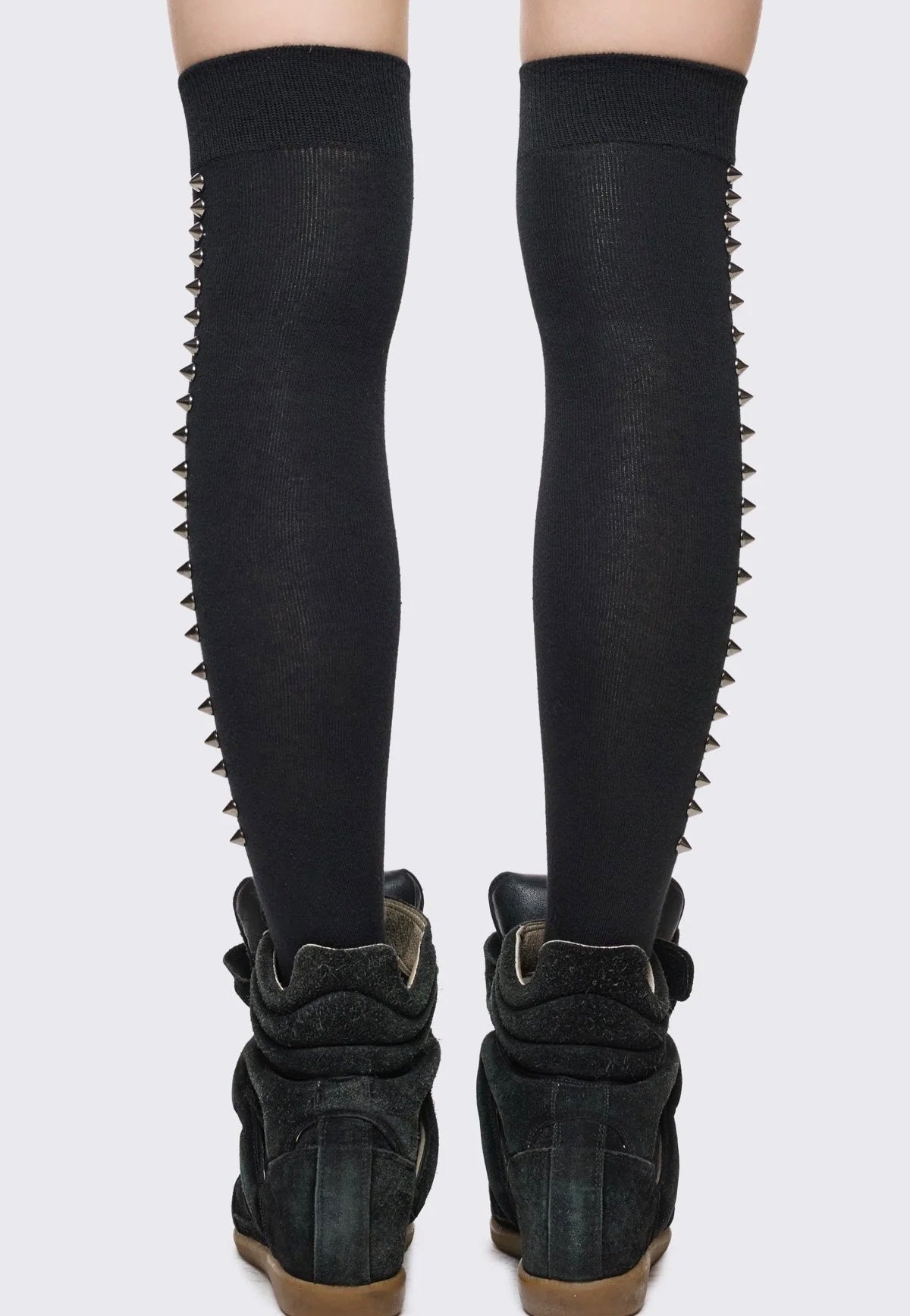 Minga London Sharp Thigh Highs Black - Socks | Impericon