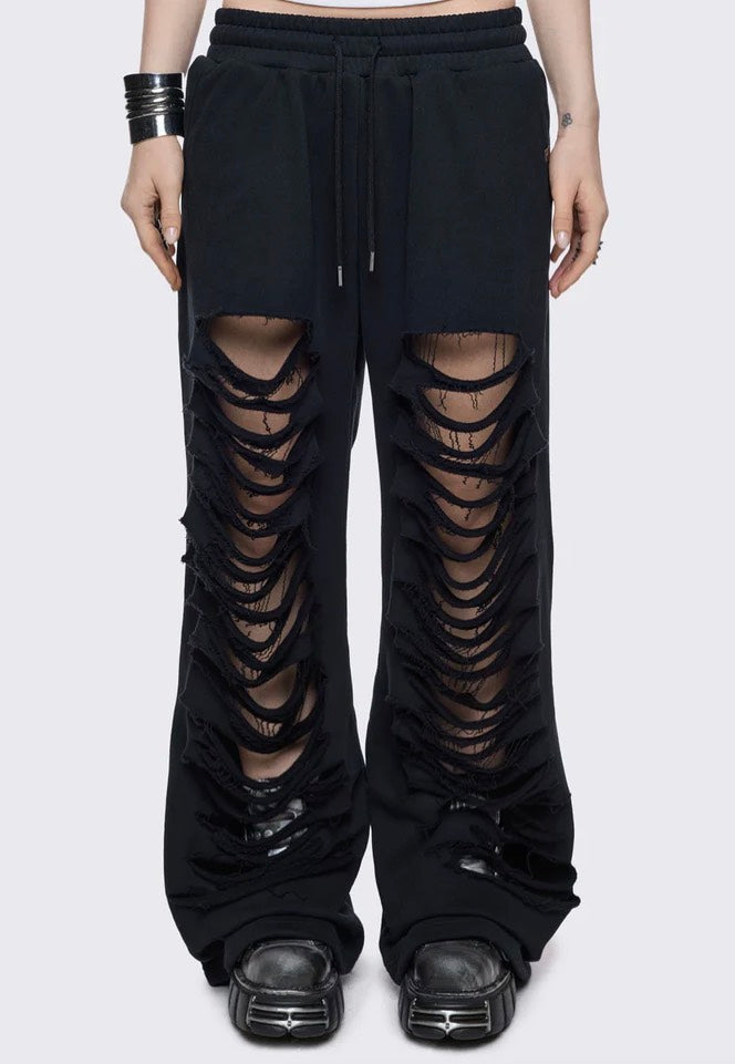 Minga London - Shred Sweatpants Black - Sweat Pants | Women-Image