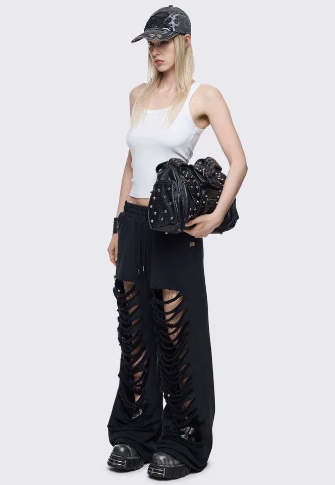 Minga London - Shred Sweatpants Black - Sweat Pants | Women-Image