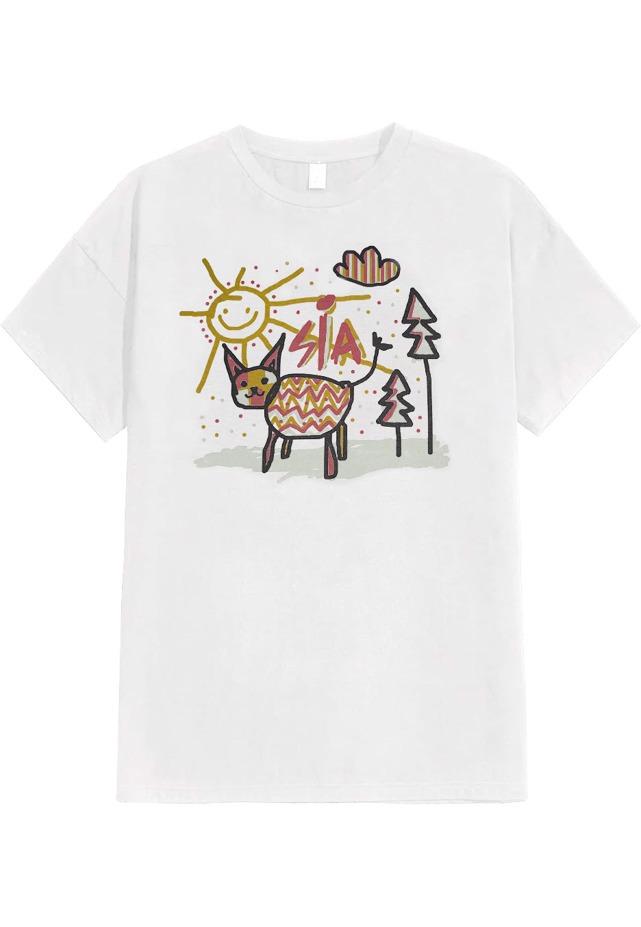 Sia - Coloured Cat White - T-Shirt | Neutral-Image