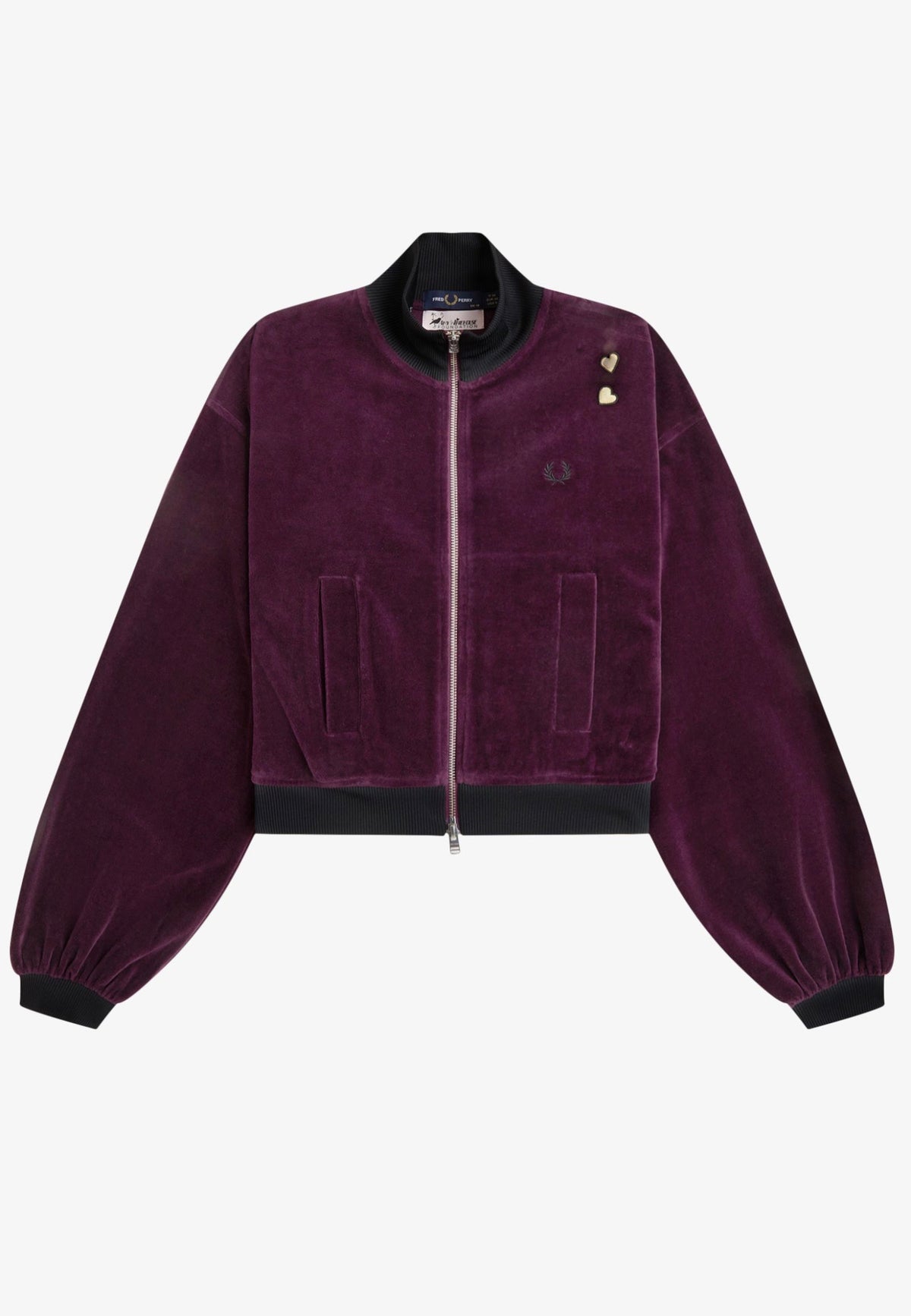 Fred Perry x Amy Winehouse Velour Track Plum Giacca | Women-Image