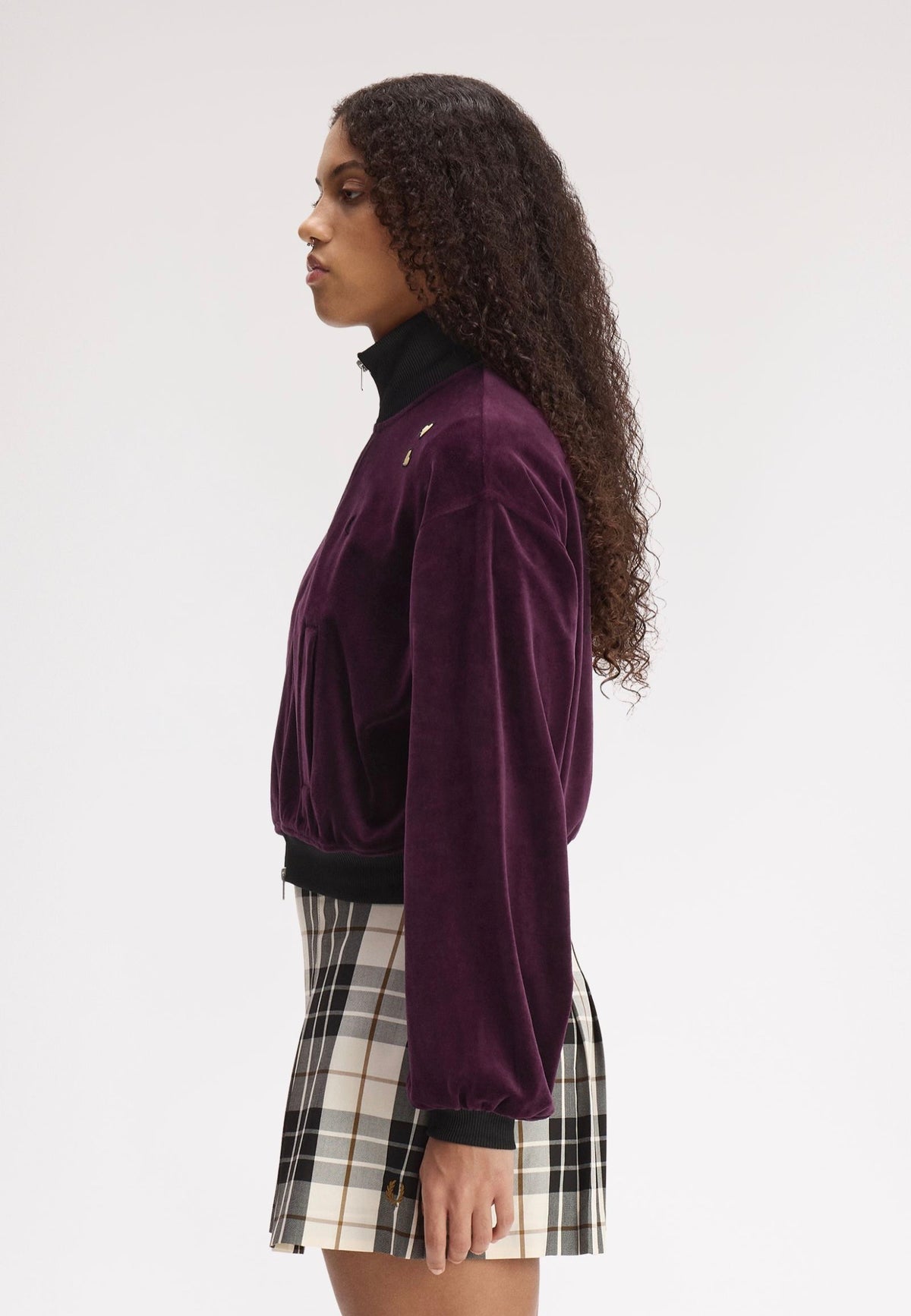 Fred Perry x Amy Winehouse Velour Track Plum Giacca | Women-Image
