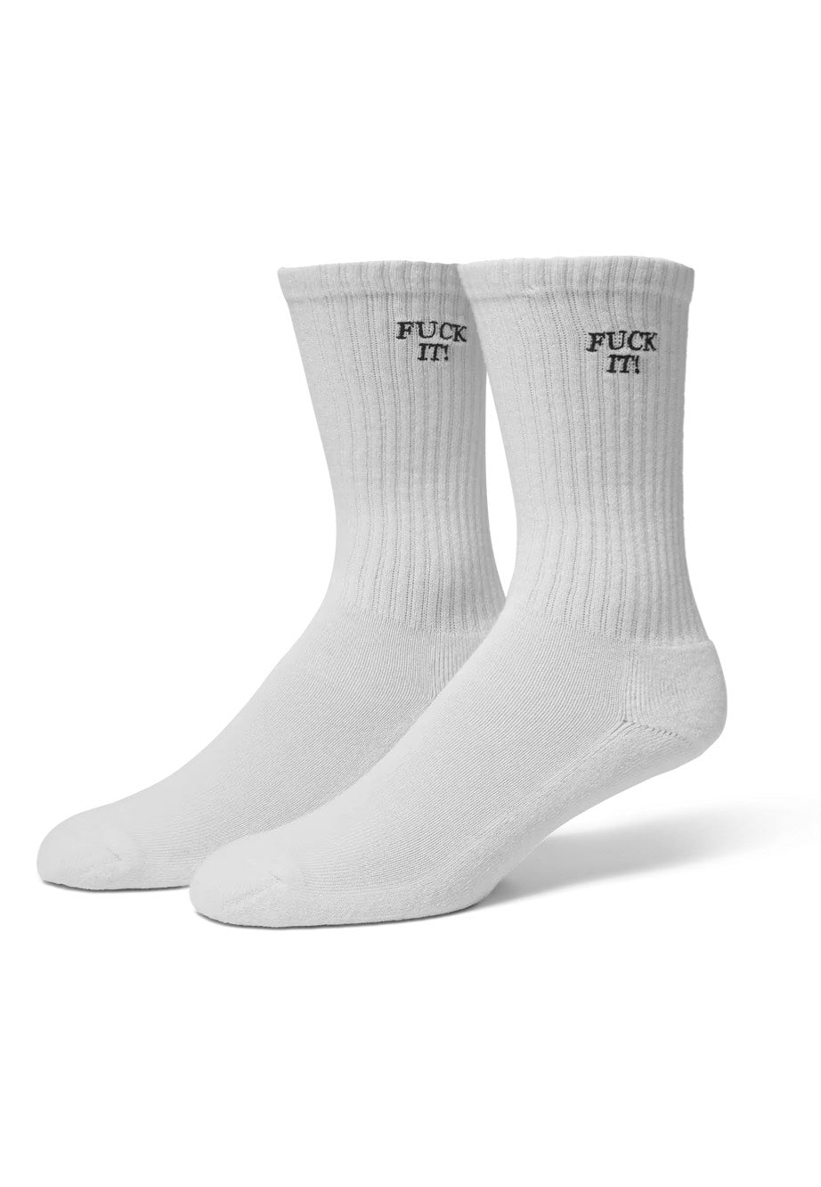 HUF - Fuck It Embroidered White - Socks | Neutral-Image
