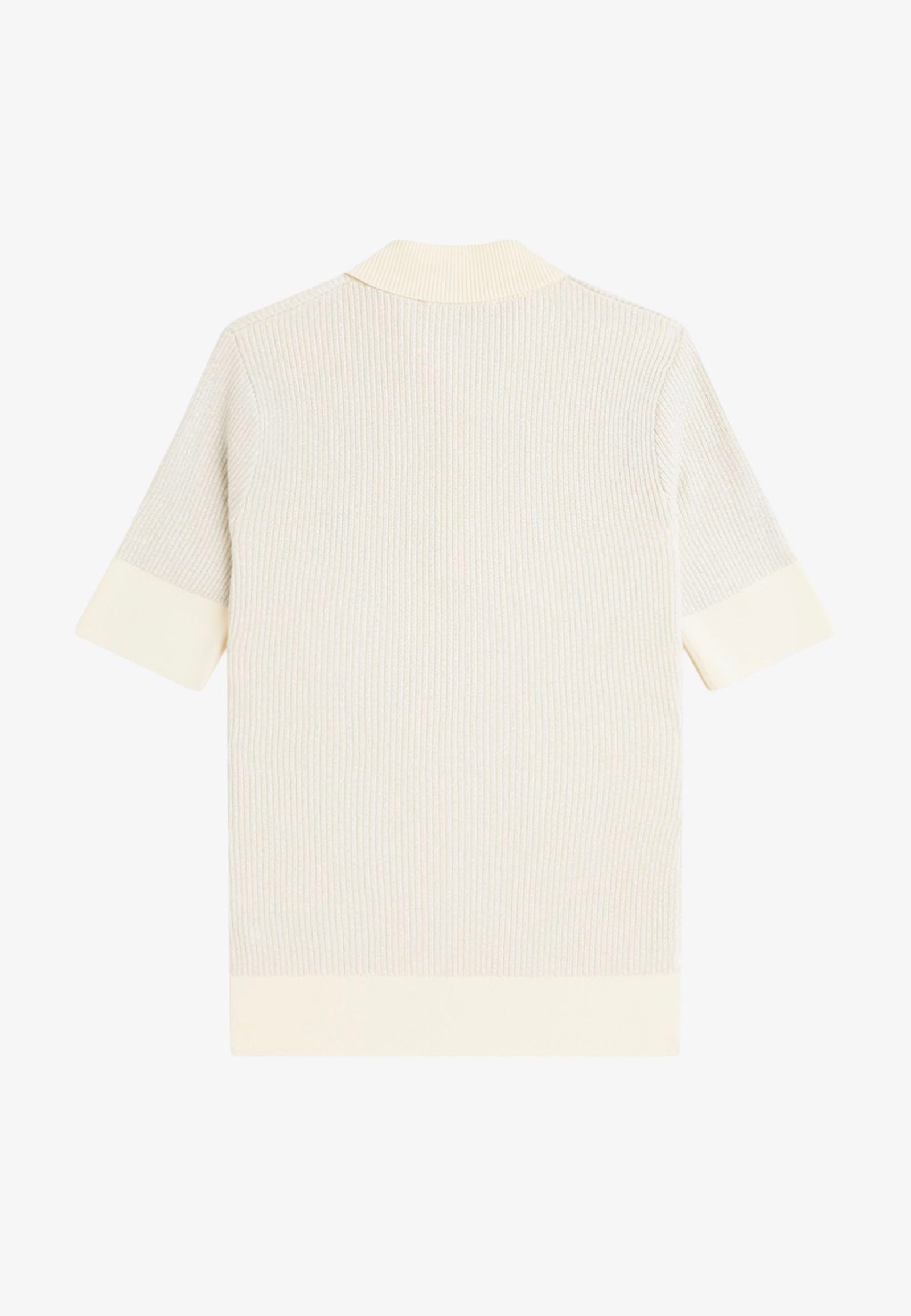 Fred Perry x Amy Winehouse - Metallic Rib Knit Ecru - Polo | Women-Image